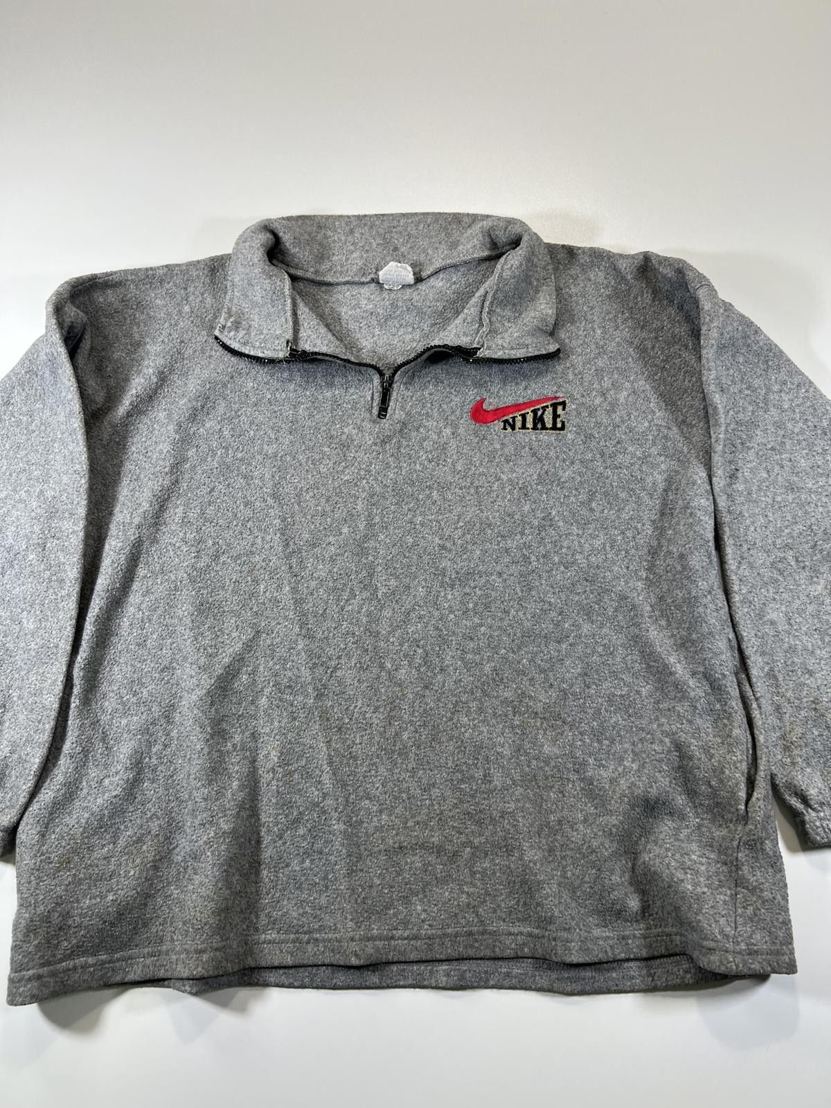 Nike Nike Grey Half-Zip Fleece Pullover Sweatshirt Size US M / EU 48-50 / 2 - 2 Thumbnail