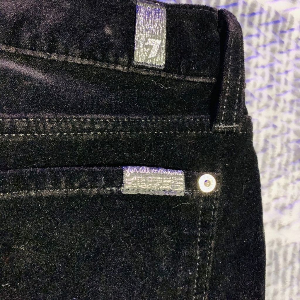 7 For All Mankind 7 for all mankind black velour pants size 31 Size 31" - 2 Thumbnail