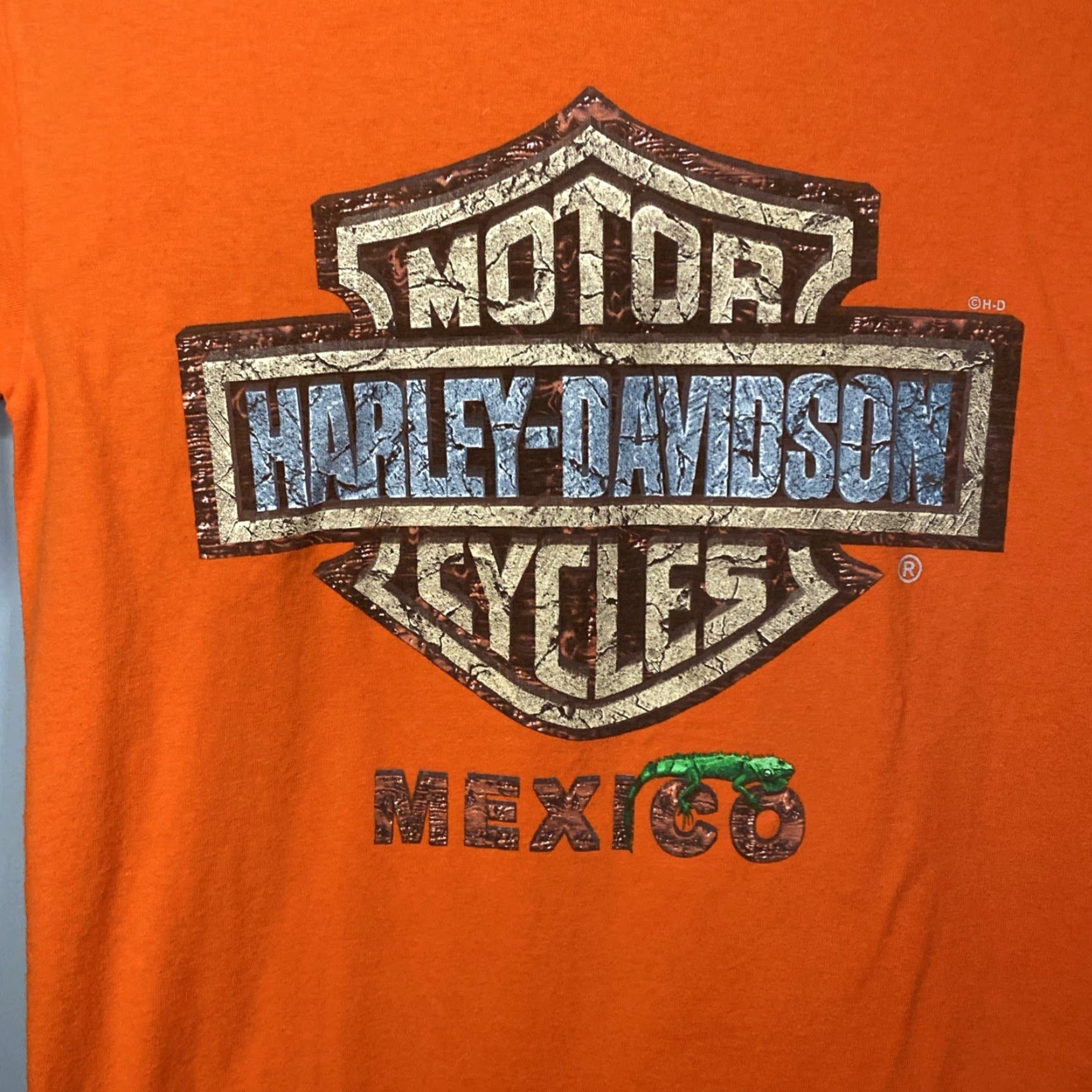Harley Davidson VINTAGE Harley-Davidson Mexico T Shirt Adult Small S Orange Biker Size US S / EU 44-46 / 1 - 3 Thumbnail