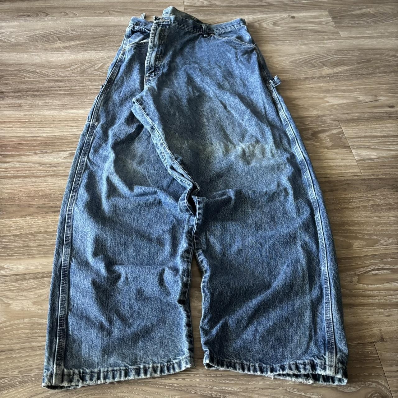 Vintage Crazy Vintage Y2K/2000s Baggy Medium Wash Skater Style Carpenter Denim Jeans! 42x30 Size US 42 / EU 58 - 3 Thumbnail