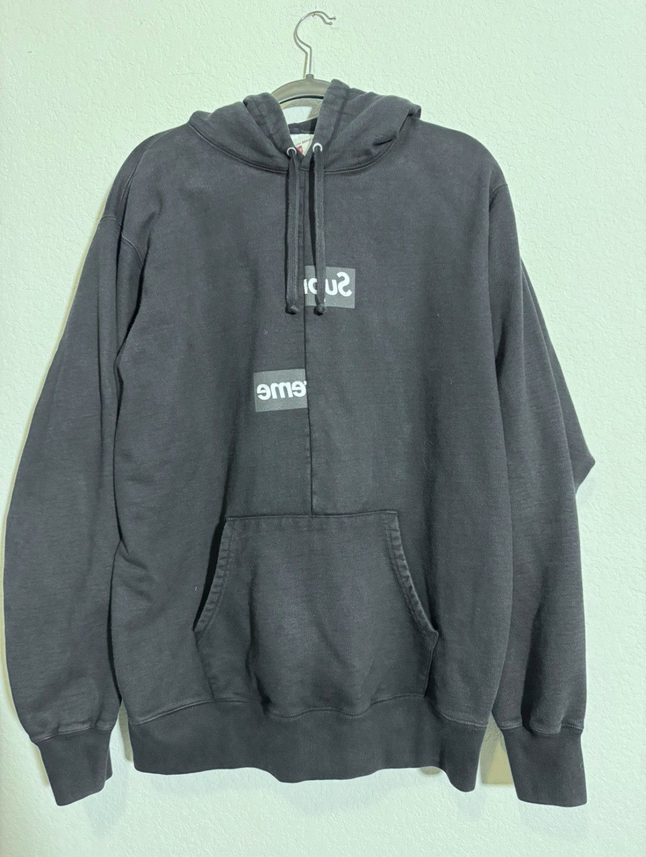 image of Comme Des Garcons x Supreme Cdg X Supreme Split Logo Hoodie in Black, Men's (Size XL)