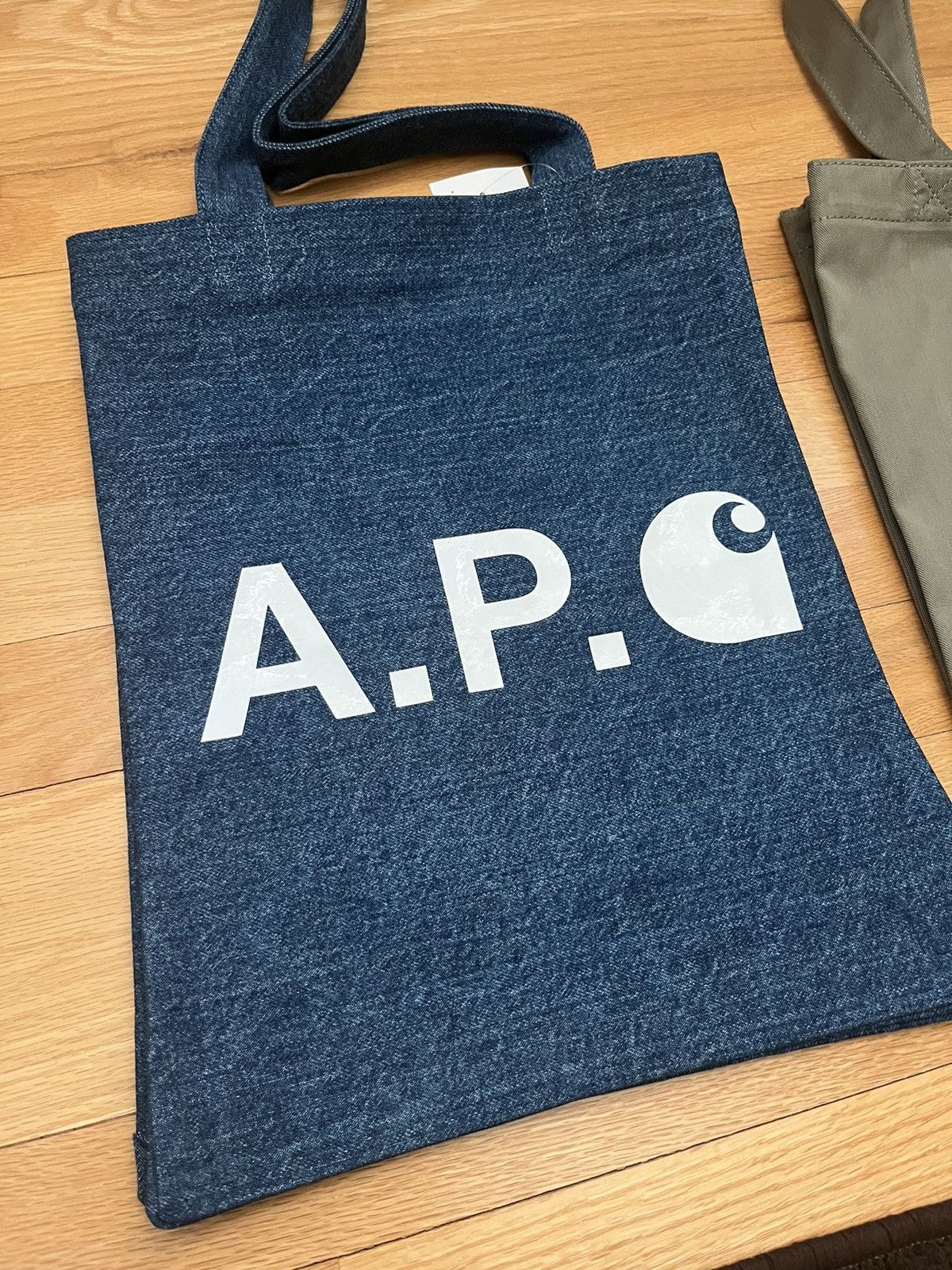 image of A P C x Carhartt Tote Bag in Blue, Men's