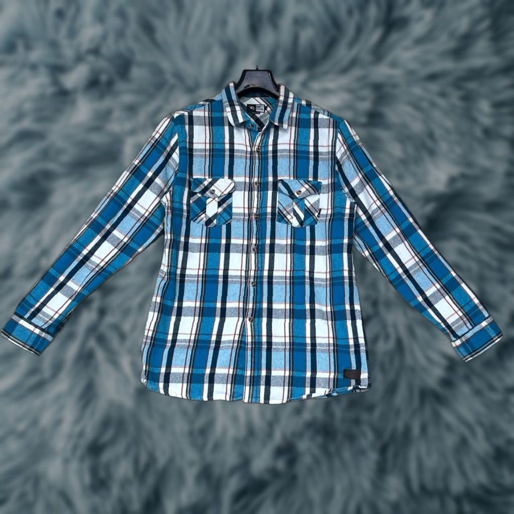 Rip Curl RIP CURL Flannel Shirt Button-Up Western Blue Plaid Long Sleeve Snap See Pics Mens L Size Large Pocketed Button-Down Collar 【No extra text】 Size US L / EU 52-54 / 3 - 1 Thumbnail