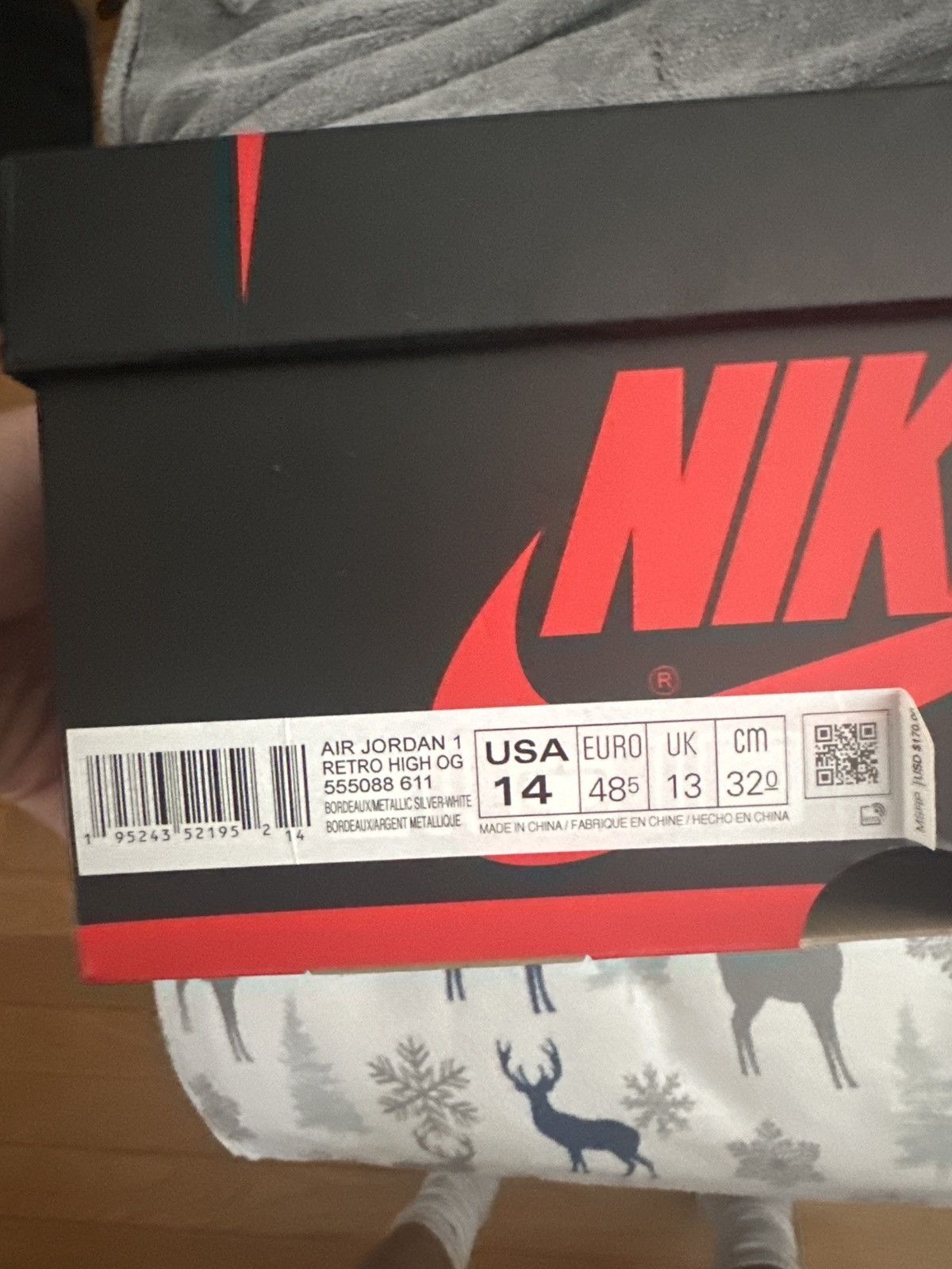 Jordan Brand × Nike Air Jordan 1 Retro High OG Bordeaux/silver/white Size US 14 / EU 47 - 6 Thumbnail
