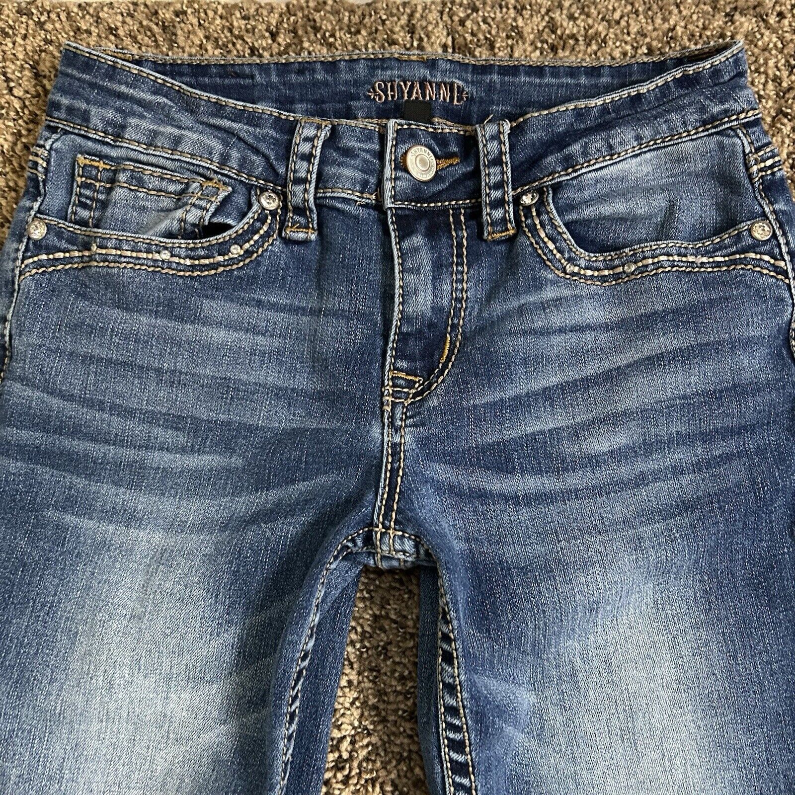 Other SHYANNE Women’s Scroll Dark Wash Bootcut Jeans Size 28 Reg Size 28" / US 6 / IT 42 - 4 Thumbnail