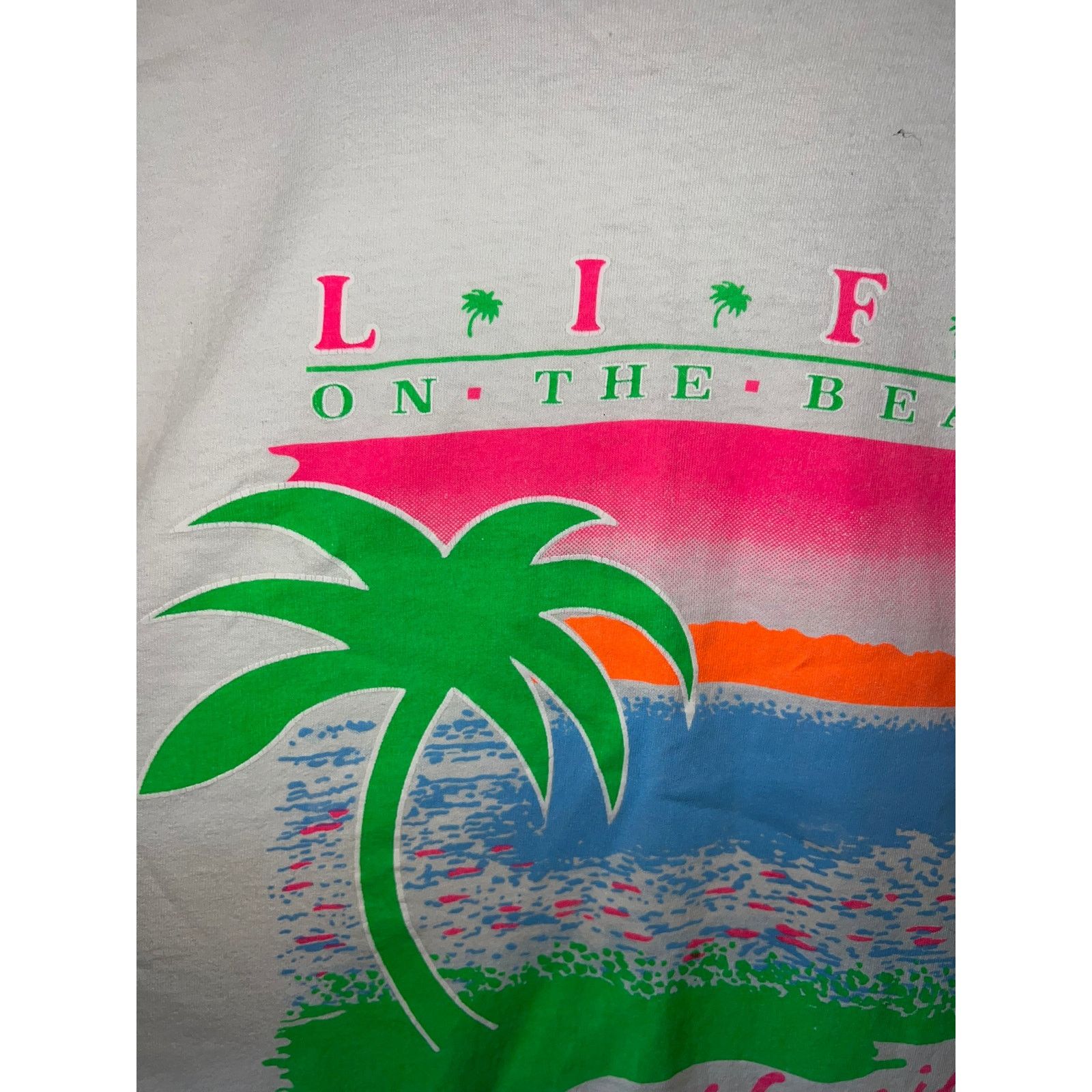 Fruit Of The Loom Vintage California Tropical Graphic White Extra Large Shirt Size US XL / EU 56 / 4 - 4 Thumbnail