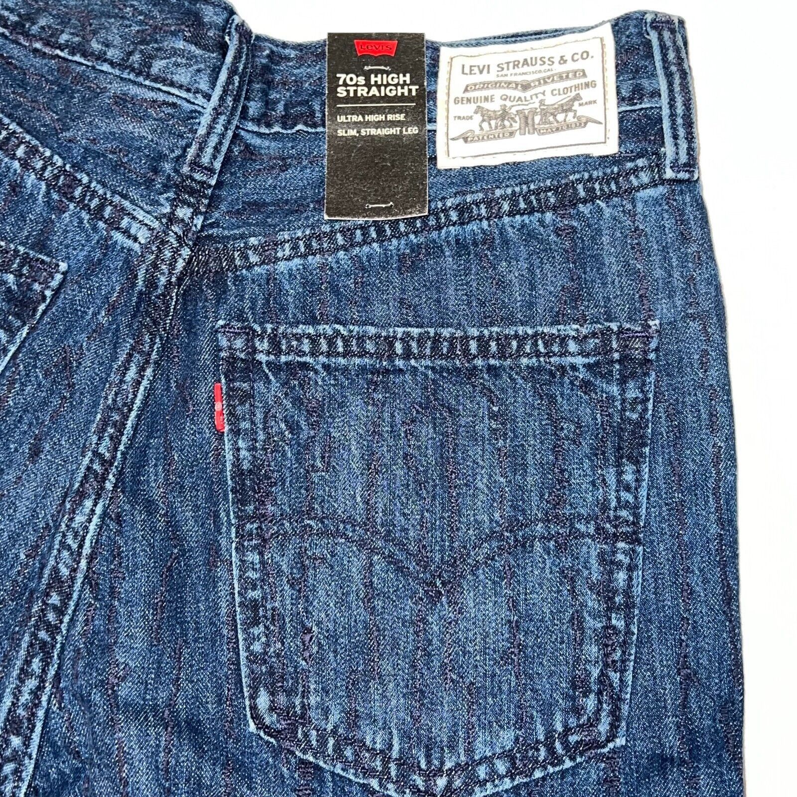 Levi's NWT $198 Levi's 70's High Straight Wellthread Jeans 29 x 28 Size 29" - 4 Thumbnail