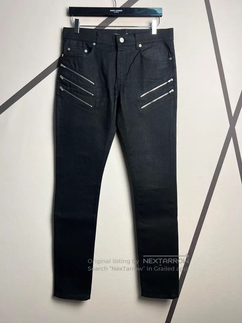 Saint Laurent Paris Saint Laurent Paris Black Five Zipper Basic Denim Pants Size US 31 - 1 Thumbnail