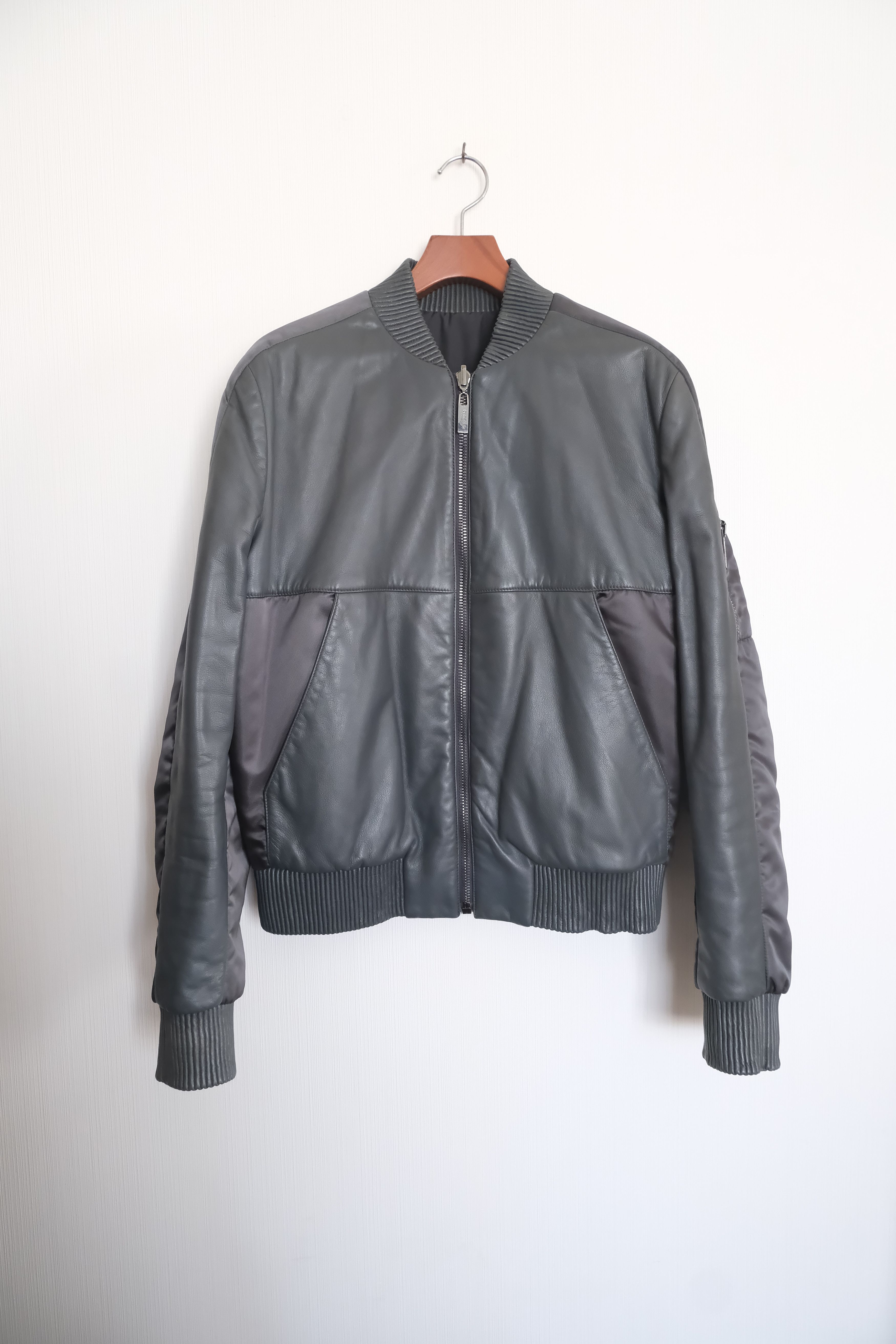 calvin klein collection reversible leather bomber
