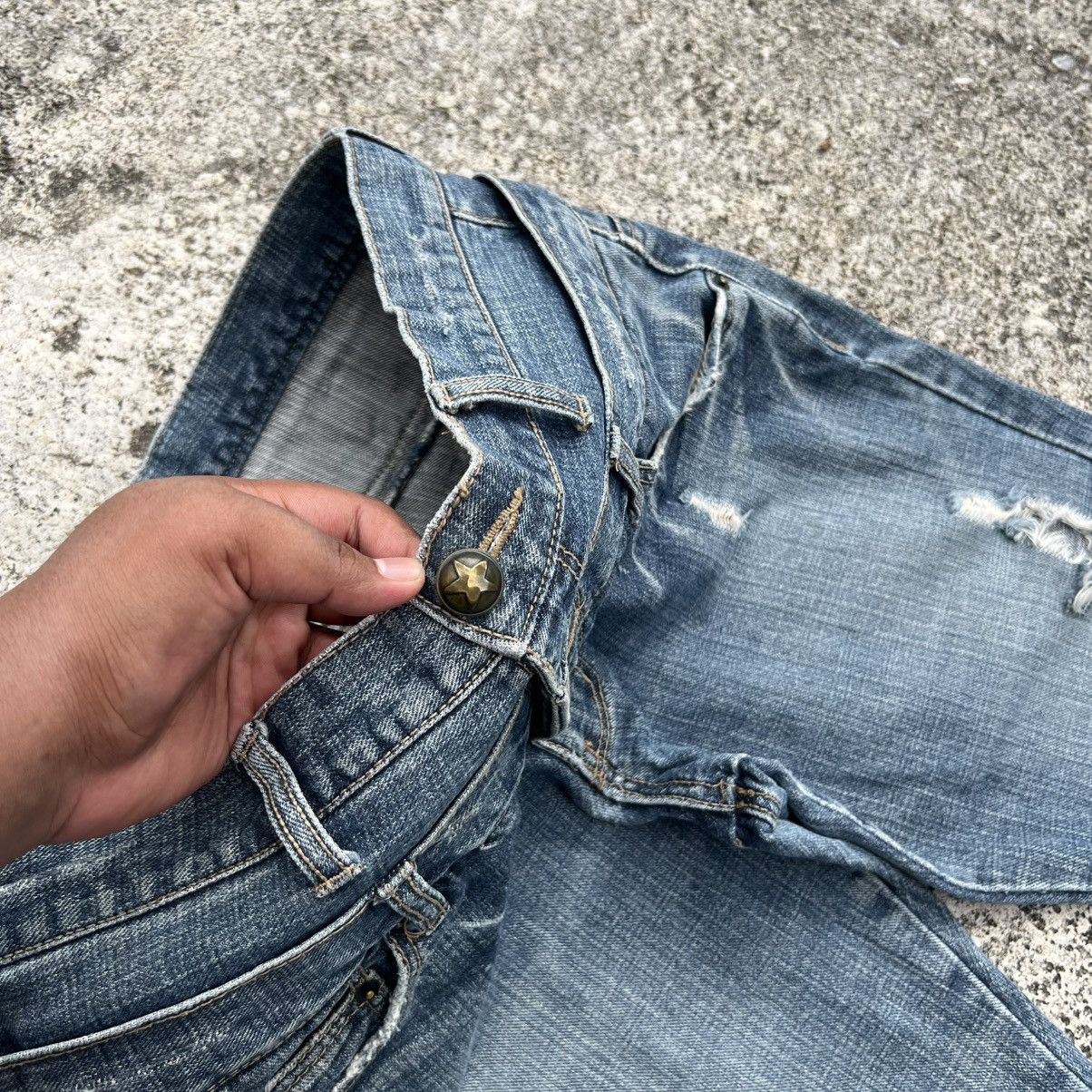 If Six Was Nine “DOUBLE WAIST” DISTRESS ACID WASH PUNK STYLE JEANS Size US 35 - 6 Thumbnail