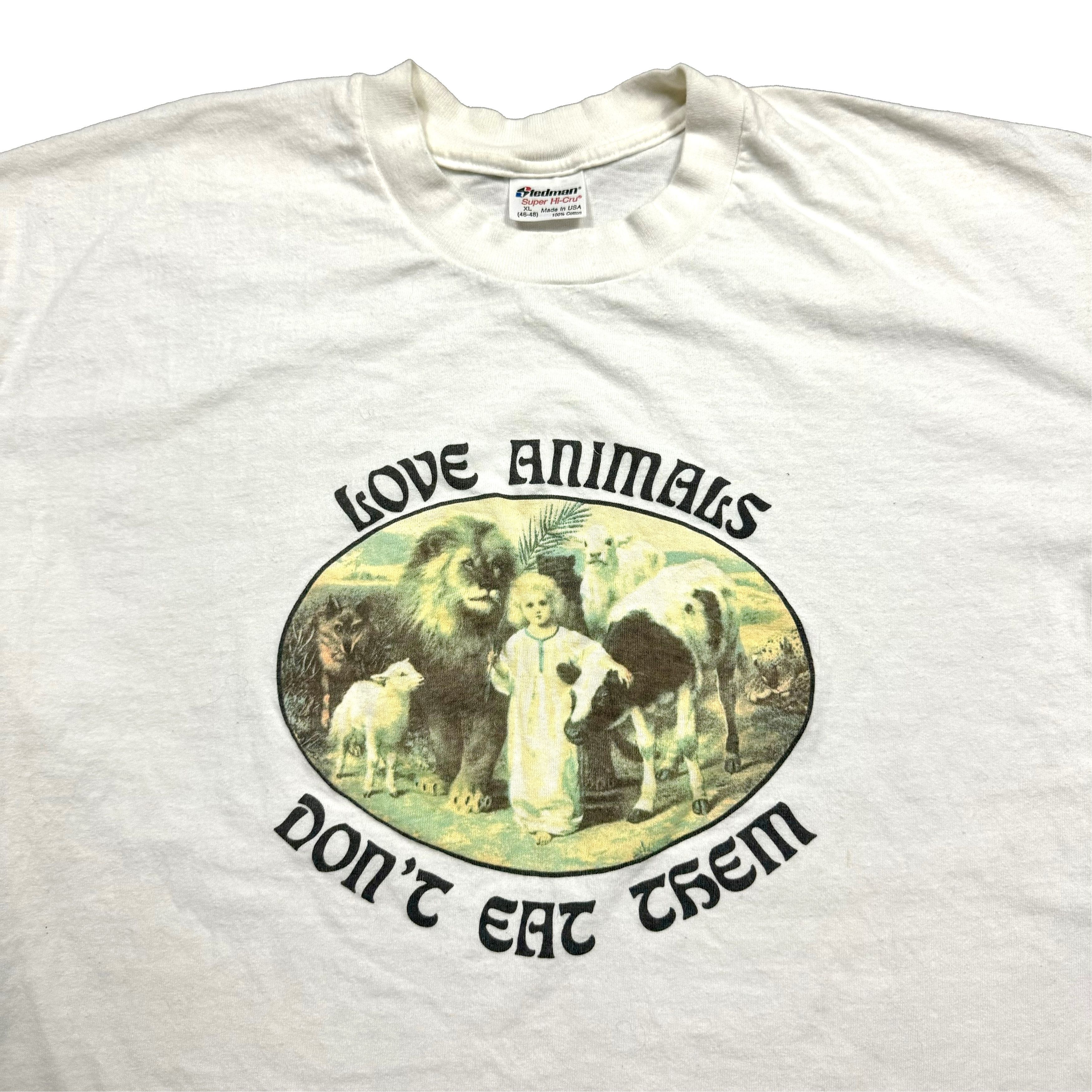 Supreme × Vintage VTG RARE 80s Love Animals Don't Eat Them T Shirt Supreme Size US XL / EU 56 / 4 - 2 Thumbnail