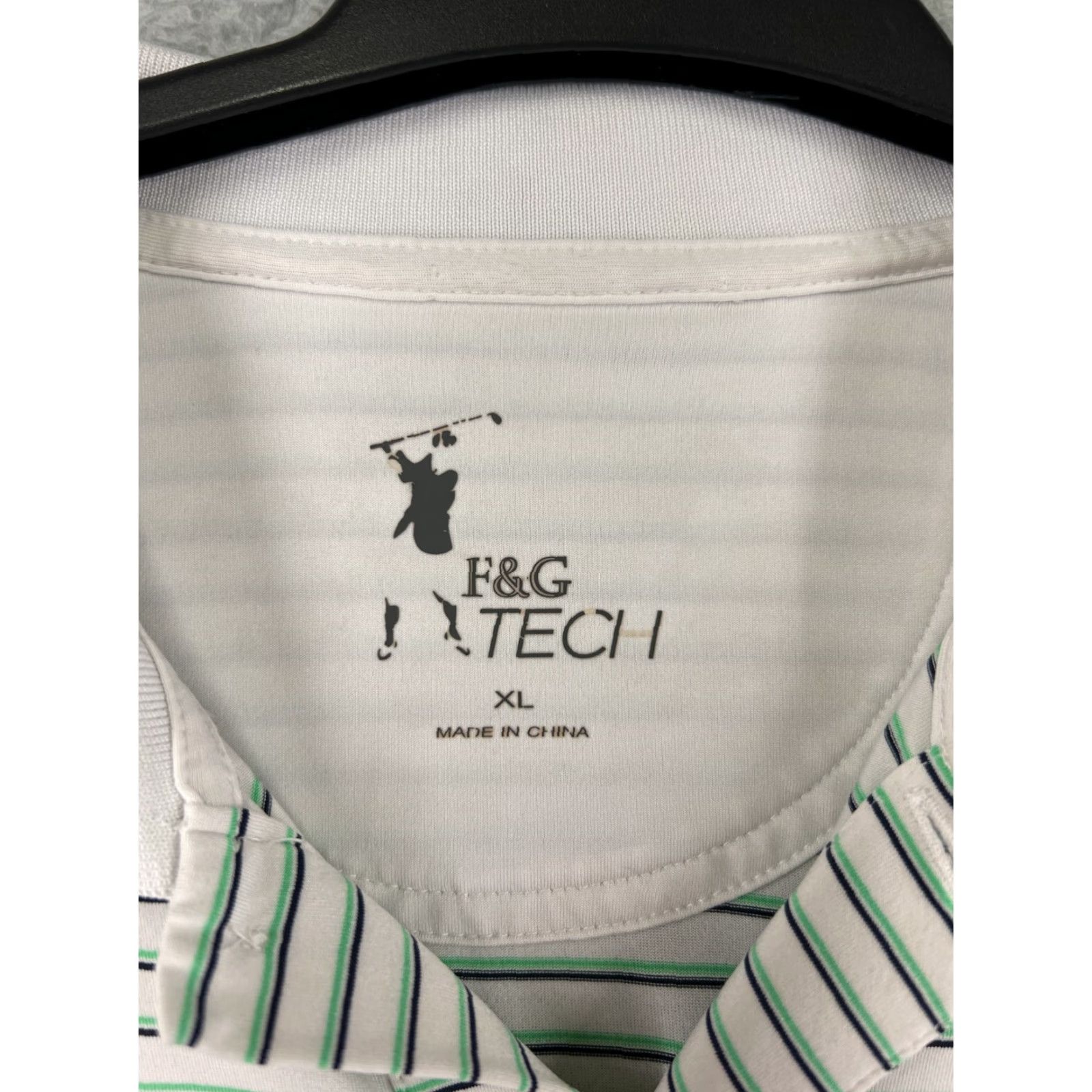 Vintage F&G Tech Polo Shirt Mens XL Green White Stripe Polo Shirt Golf Polyester Polo Shirt Mens XL Green White Stripe Size US XL / EU 56 / 4 - 4 Thumbnail