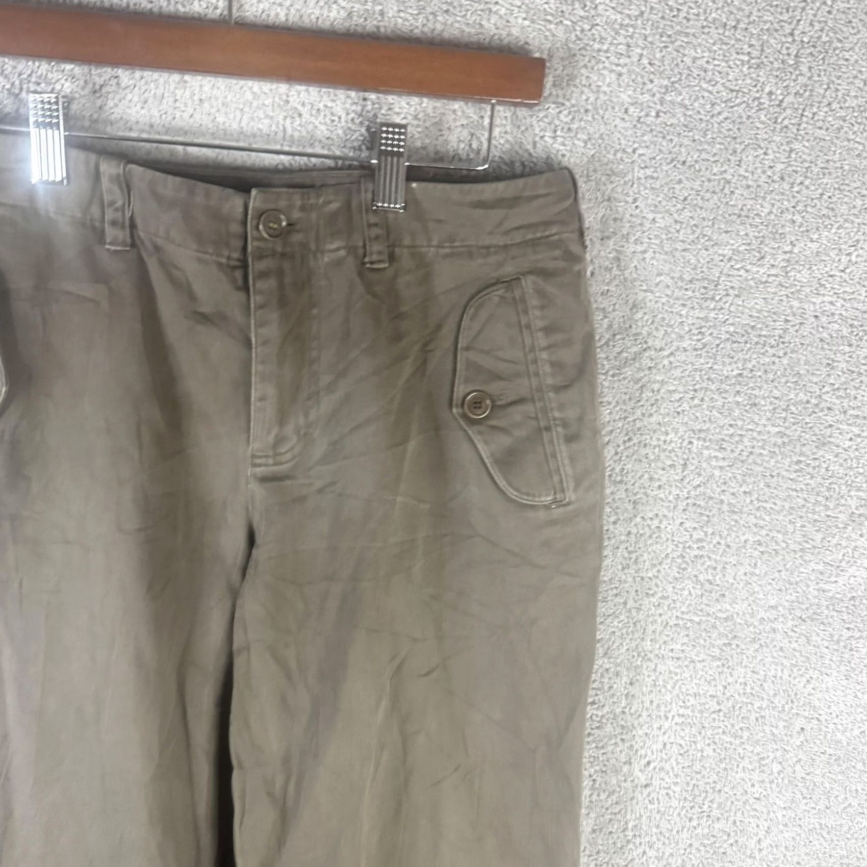 Ralph Lauren Lauren Ralph Lauren Pants Womens 8 Green Twill Chino Straight Leg Flap Pocket Front Zip Button Back Pocket Jeans Trousers Casual Size 30" / US 8 / IT 44 - 3 Thumbnail