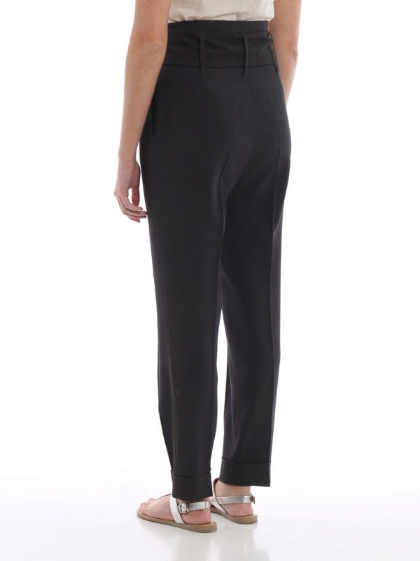 Designer × Fabiana Filippi Womens Belted High Waist Pants Trousers Dark Grey Size M Size 30" / US 8 / IT 44 - 2 Thumbnail