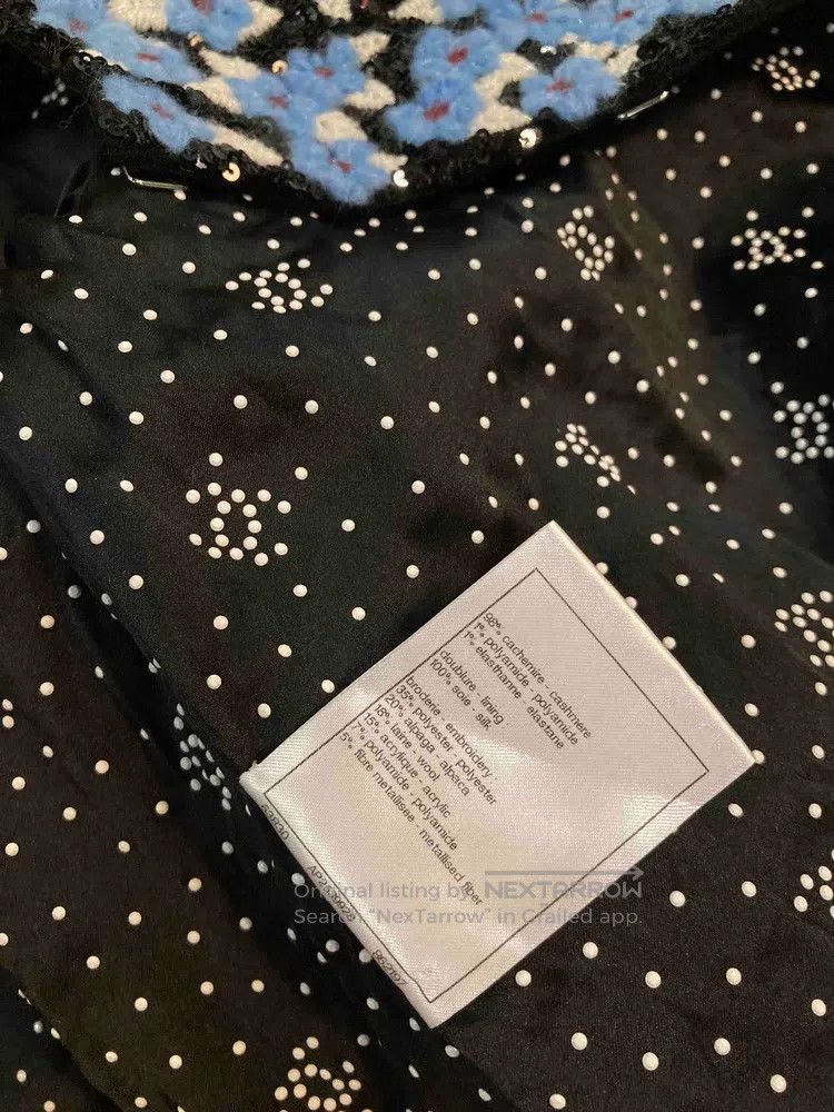Chanel Chanel Blue and black floral sequin embroidery coat Size M / US 6-8 / IT 42-44 - 8 Thumbnail