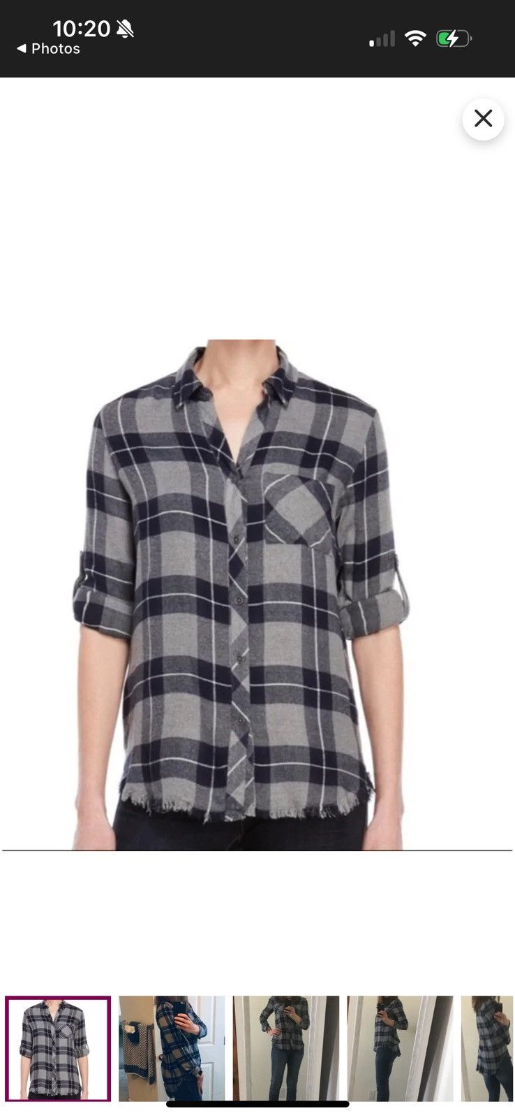 Other Catherine Malandrino Fringed Plaid Flannel Shirt Size S / US 4 / IT 40 - 9 Thumbnail