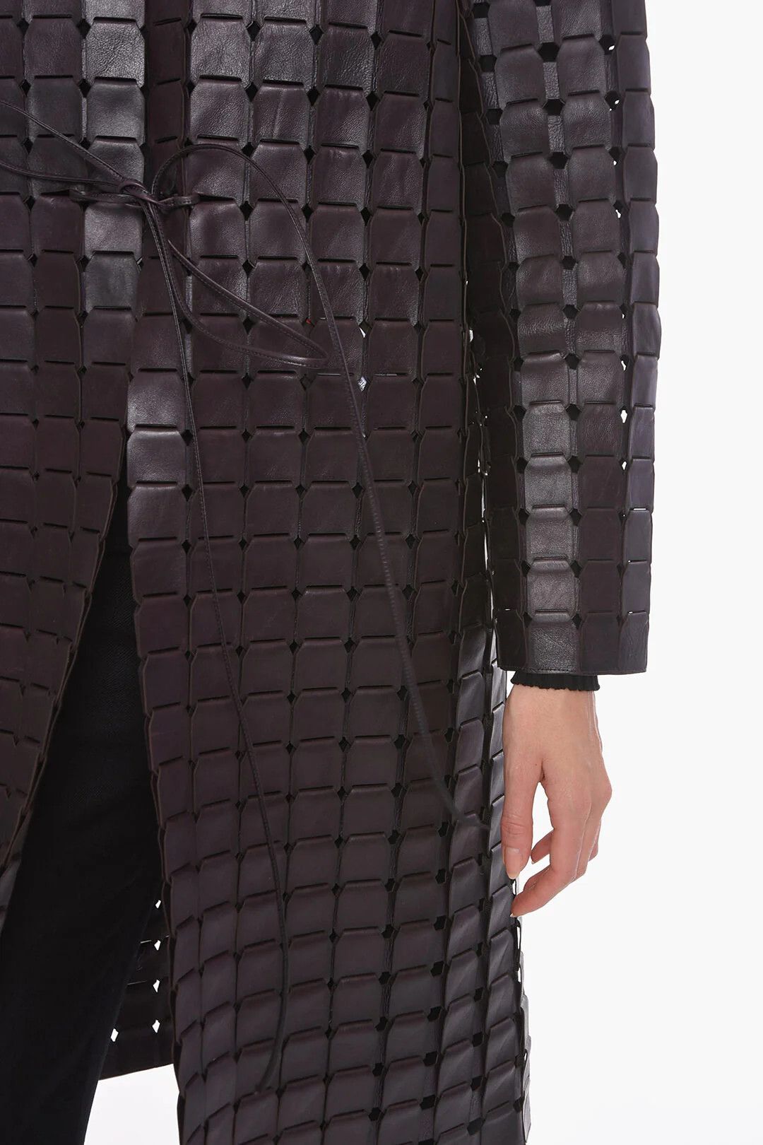 Bottega Veneta og1mm0426 Woven Leather Coat in Brown Size M / US 6-8 / IT 42-44 - 3 Thumbnail