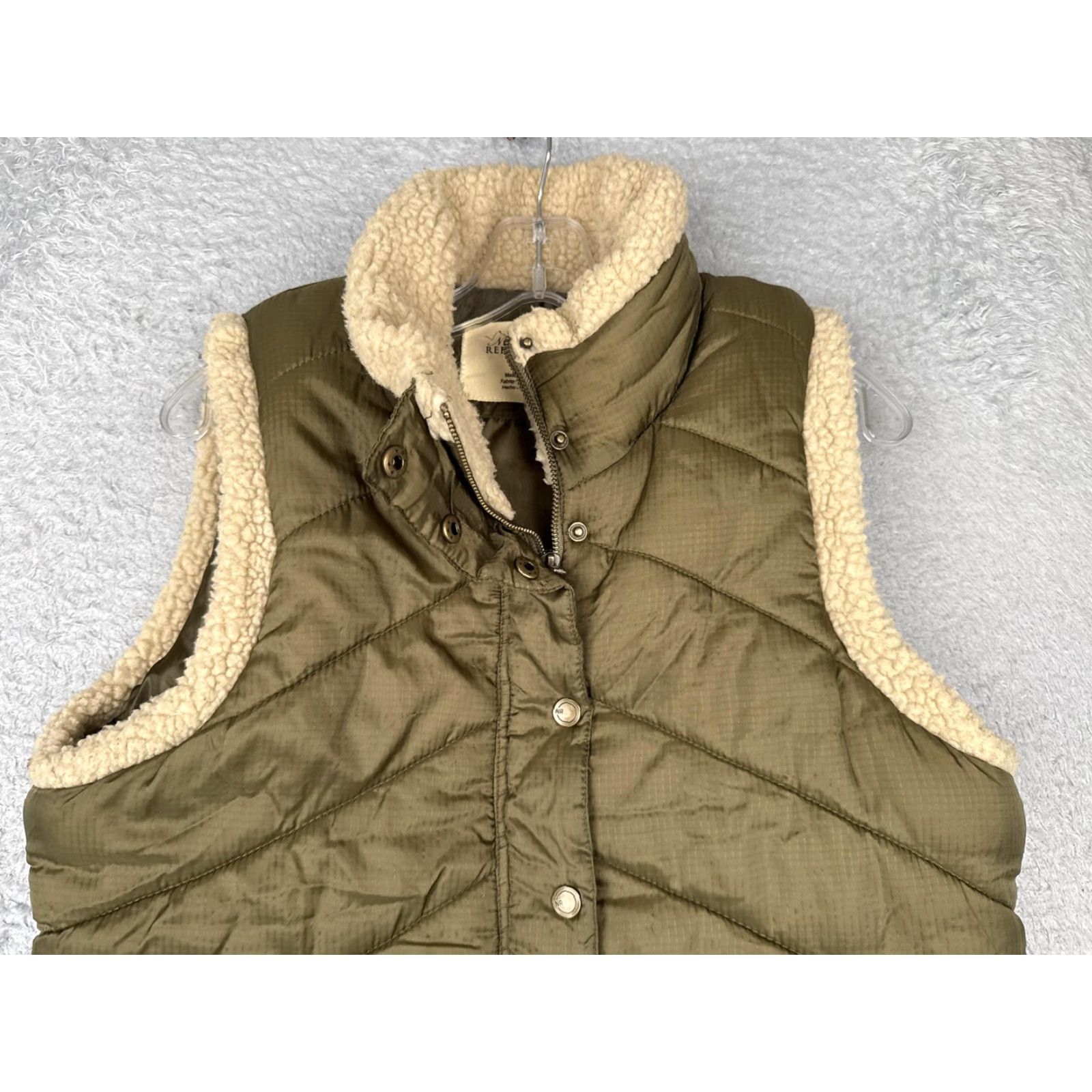 Vintage Natural Reflections Vest Women Large Green Sherpa Lined Quilted Puffer Warm Poly Womens Size L / US 10 / IT 46 - 7 Thumbnail