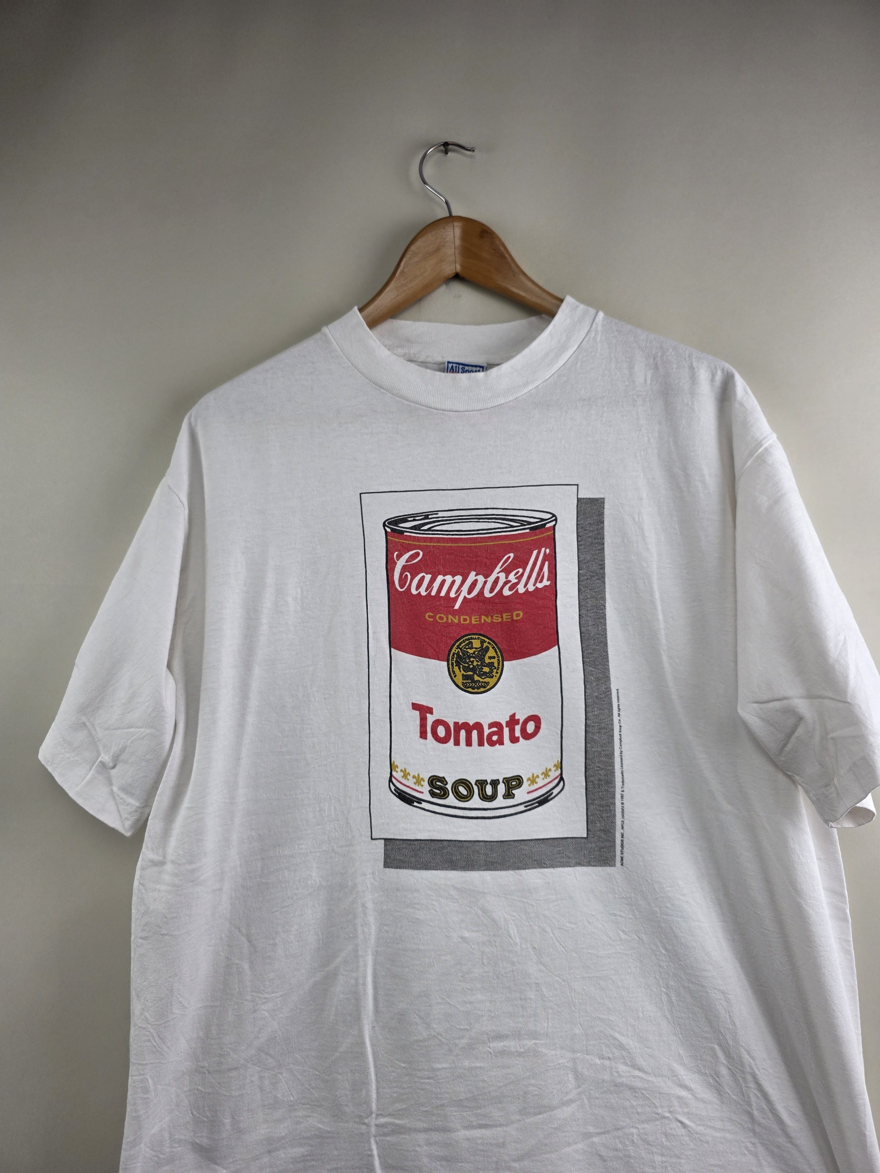 1997 Andy Warhol Campbell's Tomato Soup Art tee XL 23 30