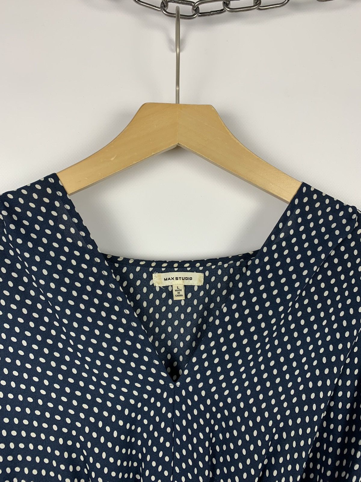 Max Mara Max Studio Polka Dot Midi Dress Women’s Size L Blue Size L / US 10 / IT 46 - 4 Thumbnail
