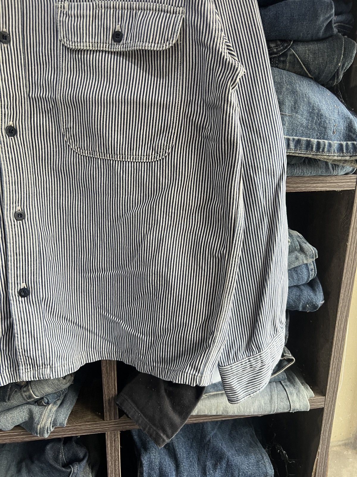 Levi's 🔥Vintage Levis Hickory Stripes Overshirt Size US M / EU 48-50 / 2 - 8 Thumbnail