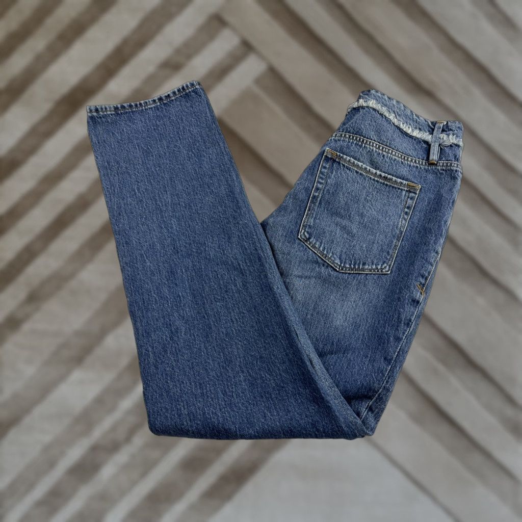 Good American Good American Good Boy Jeans Size 6/28 High Rise Slit Straight Denim Womens Jeans Size 28" / US 6 / IT 42 - 1 Thumbnail