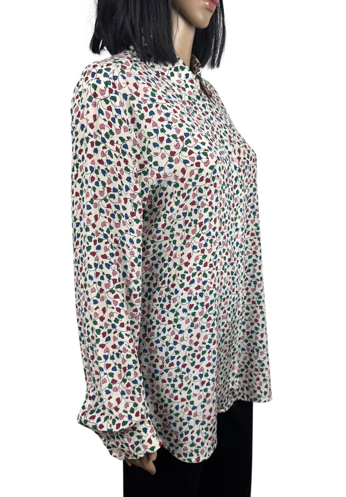 Weekend Max Mara Weekend Max Mara Silk Printed Collared Blouse Button Up Size XL / US 12-14 / IT 48-50 - 3 Thumbnail