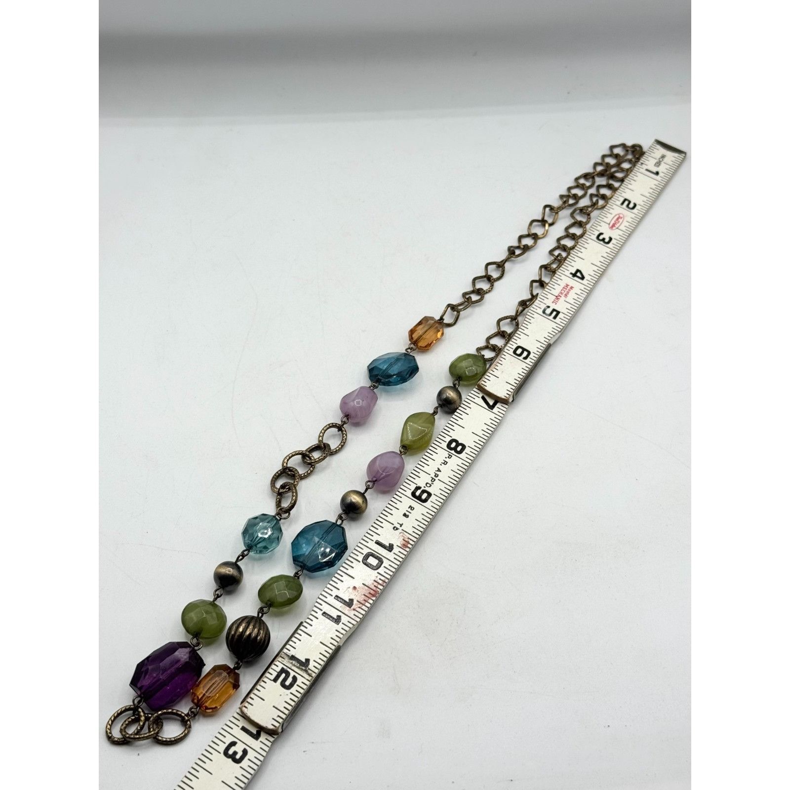 Vintage Acrylic crystal beaded chain vintage necklace Size ONE SIZE - 5 Thumbnail
