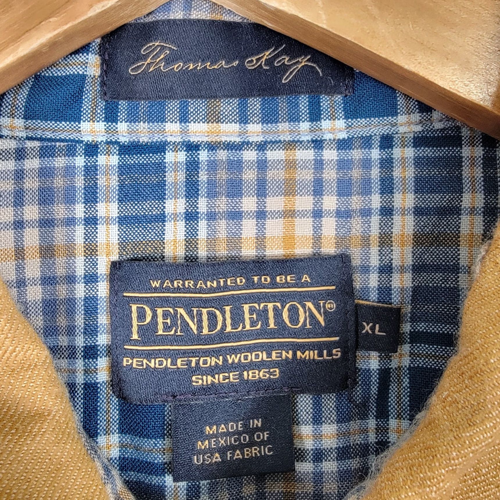 Pendleton Pendleton Thomas Kay Mens XL Tan Flannel Lined Button-Up Shirt Workwear Casual Travel Size US XL / EU 56 / 4 - 4 Thumbnail
