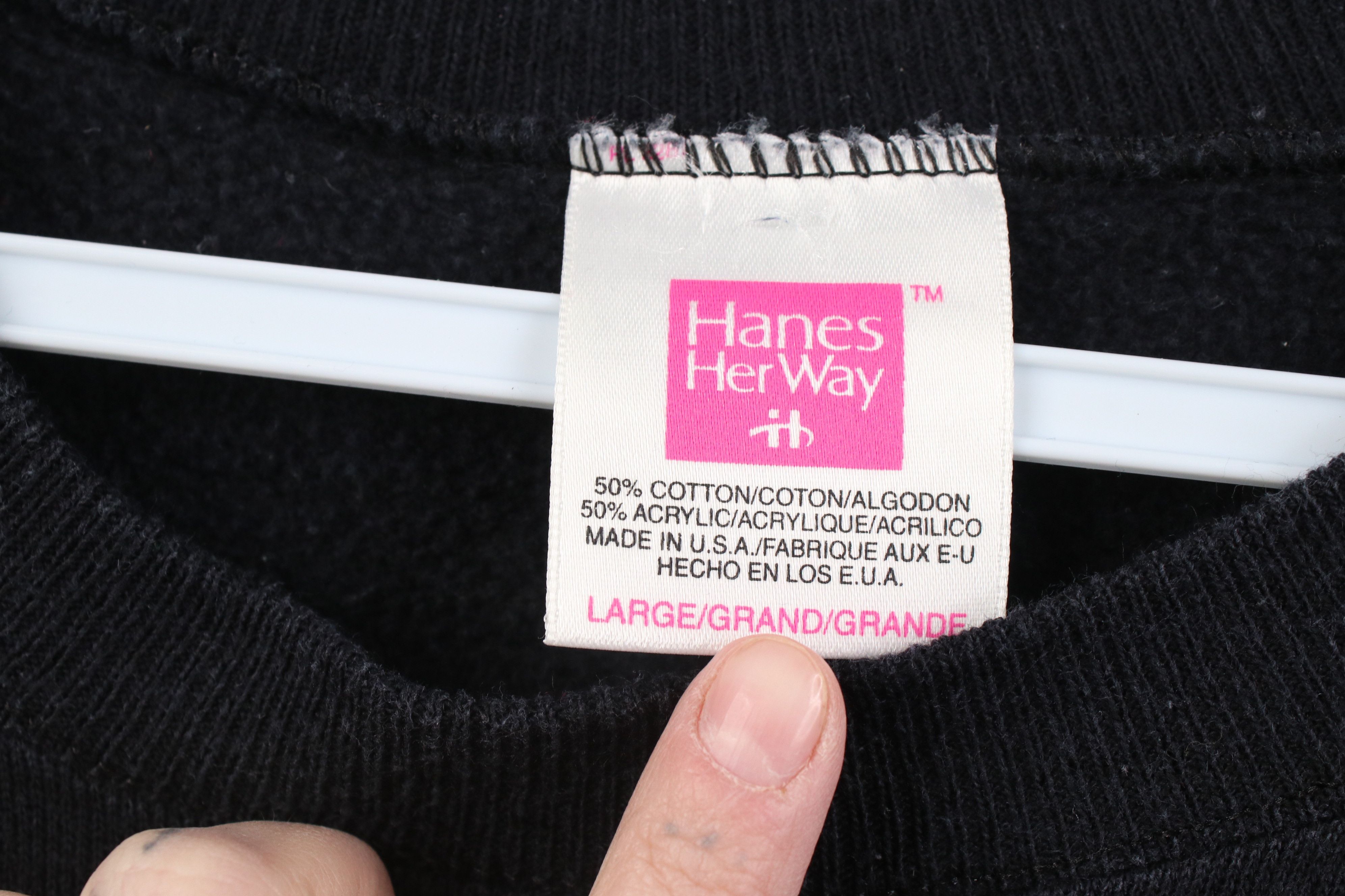 Vintage Vintage 90s Streetwear Blank Crewneck Sweatshirt Black USA Size L / US 10 / IT 46 - 4 Thumbnail