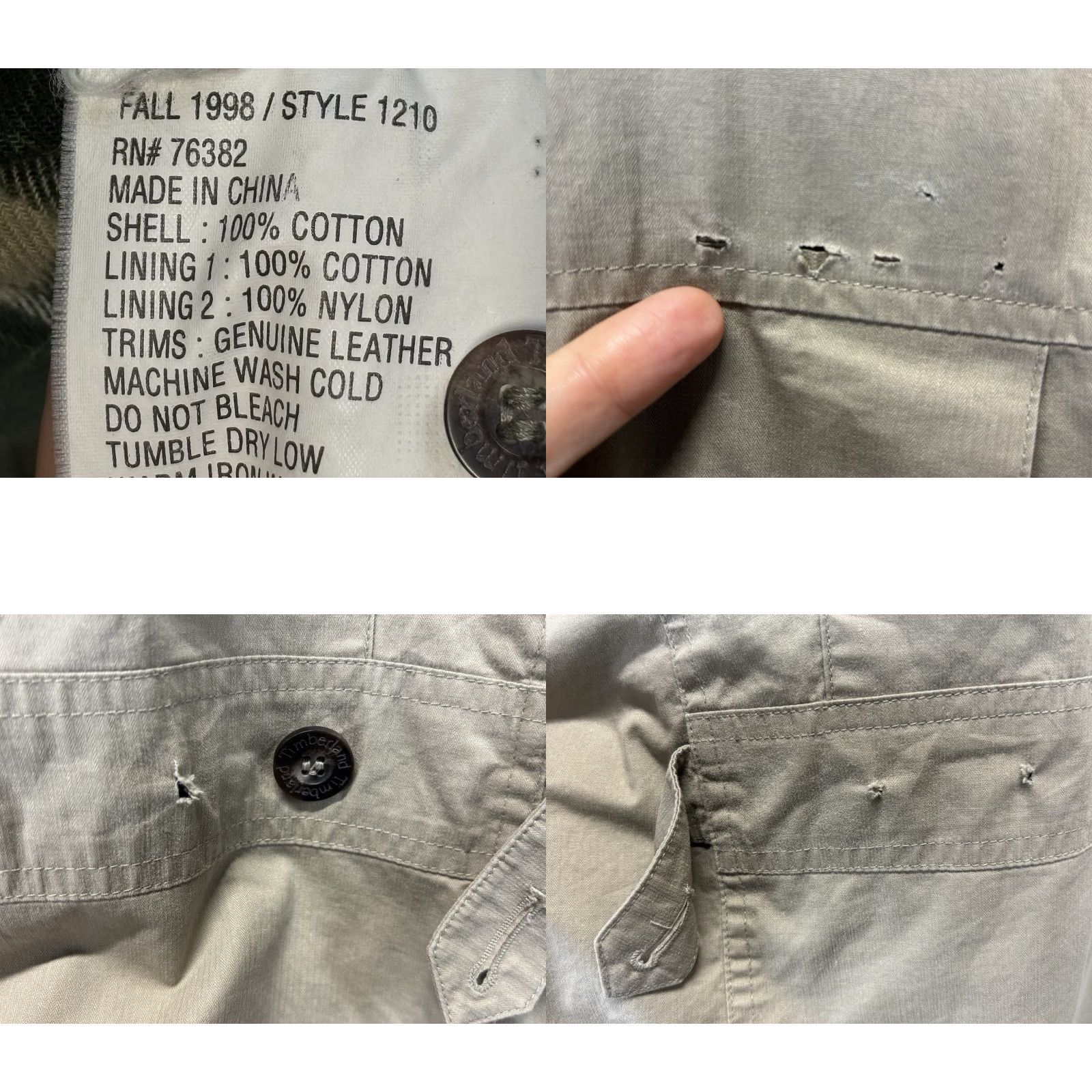 Timberland VINTAGE Timberland Chore Barn Jacket Shirt Jacket Leather Collar Flannel Beige XL Men’s 3 Button Missing Back 90s Fall Cashmere? Size US XL / EU 56 / 4 - 8 Thumbnail