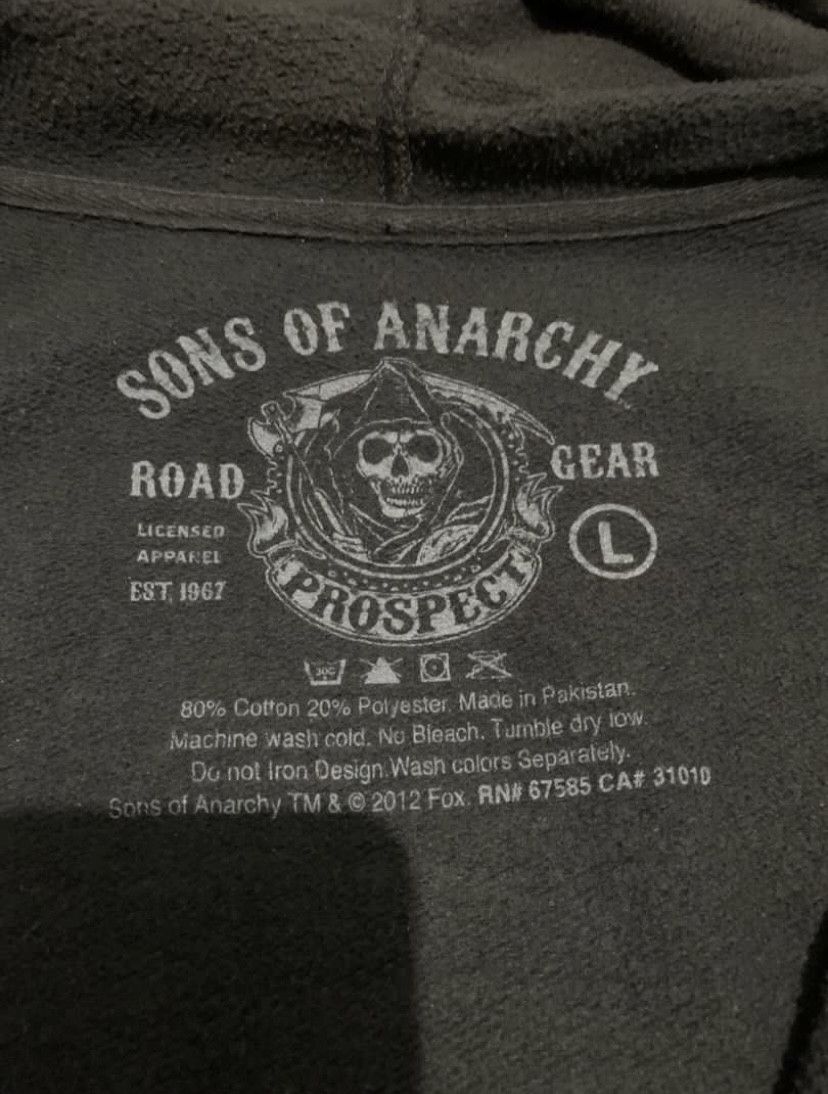 American Apparel Sons Of Anarchy Samcro Reaper Zip Hoodie Size US L / EU 52-54 / 3 - 3 Thumbnail