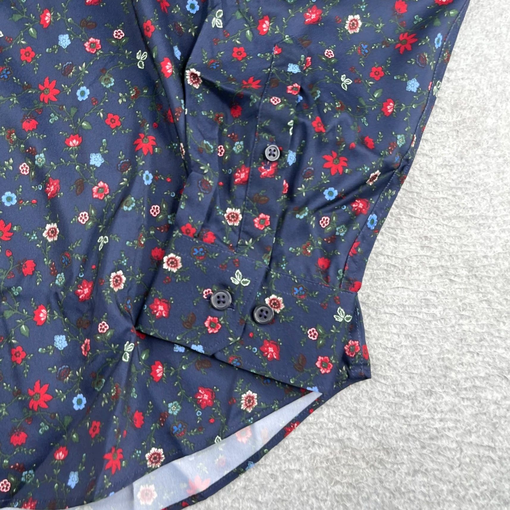 Express Express Shirt Navy Floral Button-Up Long Sleeve Slim Extra Small NEW Size US S / EU 44-46 / 1 - 2 Thumbnail