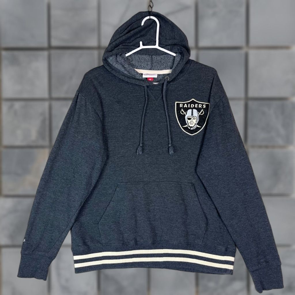 Mitchell & Ness VINTAGE Mitchell & Ness Raiders Hoodie L NFL Throwbacks Charcoal Gray Pullover Size US L / EU 52-54 / 3 - 1 Thumbnail