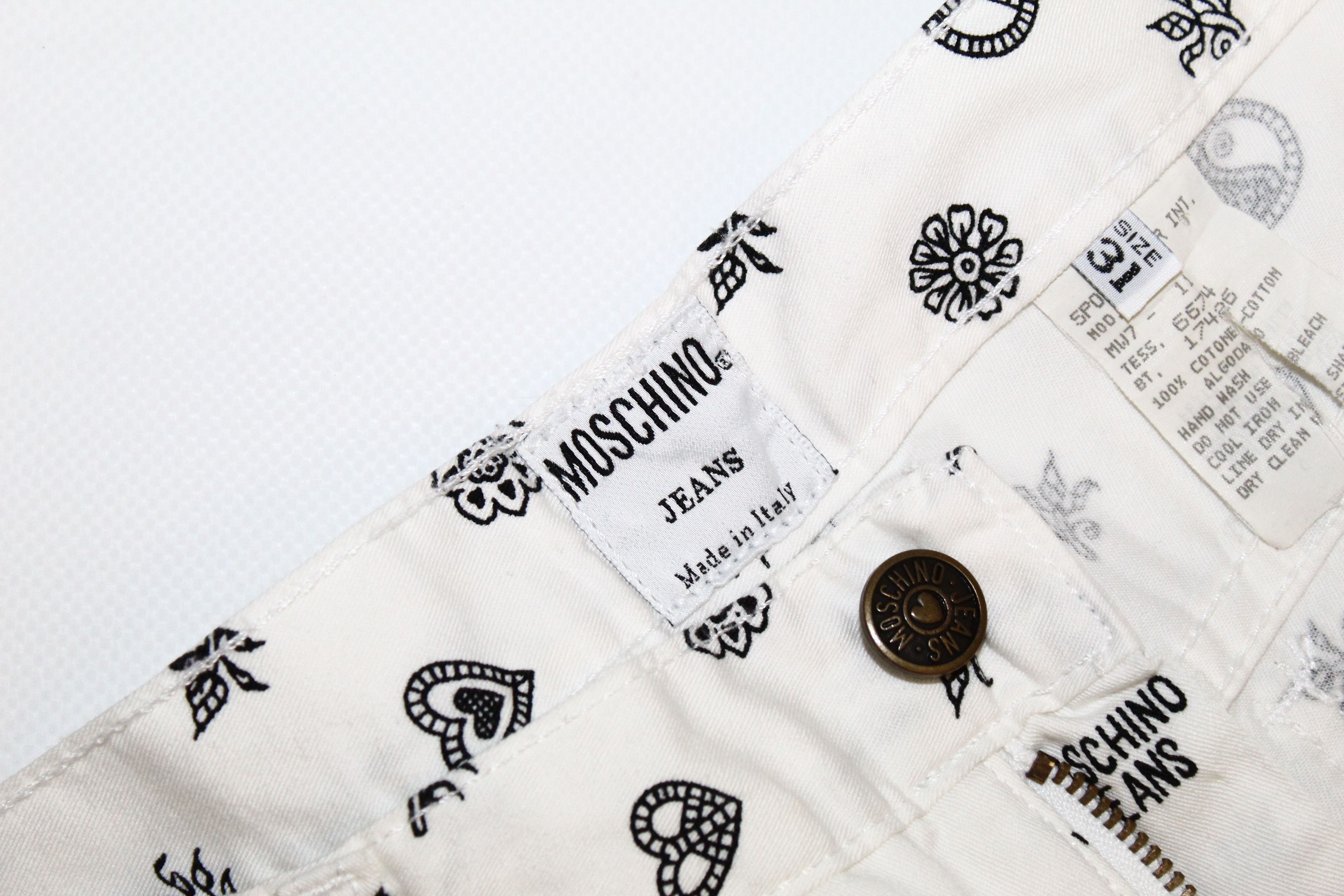 Moschino 1990s Rare Moschino Jeans Yin Yang Print Denim Pants Size US 31 - 12 Thumbnail