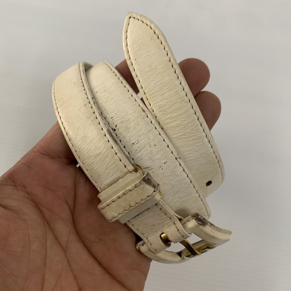 Christian Dior Monsieur CHRISTIAN DIOR White Leather Belts Size ONE SIZE - 4 Thumbnail