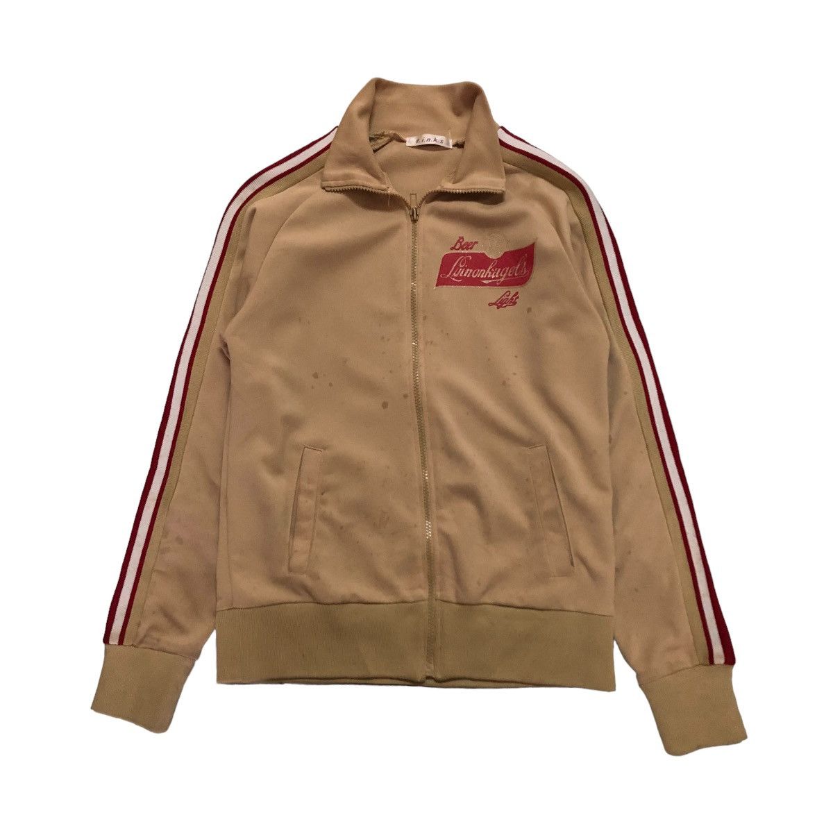 Japanese Brand 🔥VINTAGE ZIPPER JACKET TINKS BEER BOTTLE BIG LOGO Size US S / EU 44-46 / 1 - 2 Thumbnail