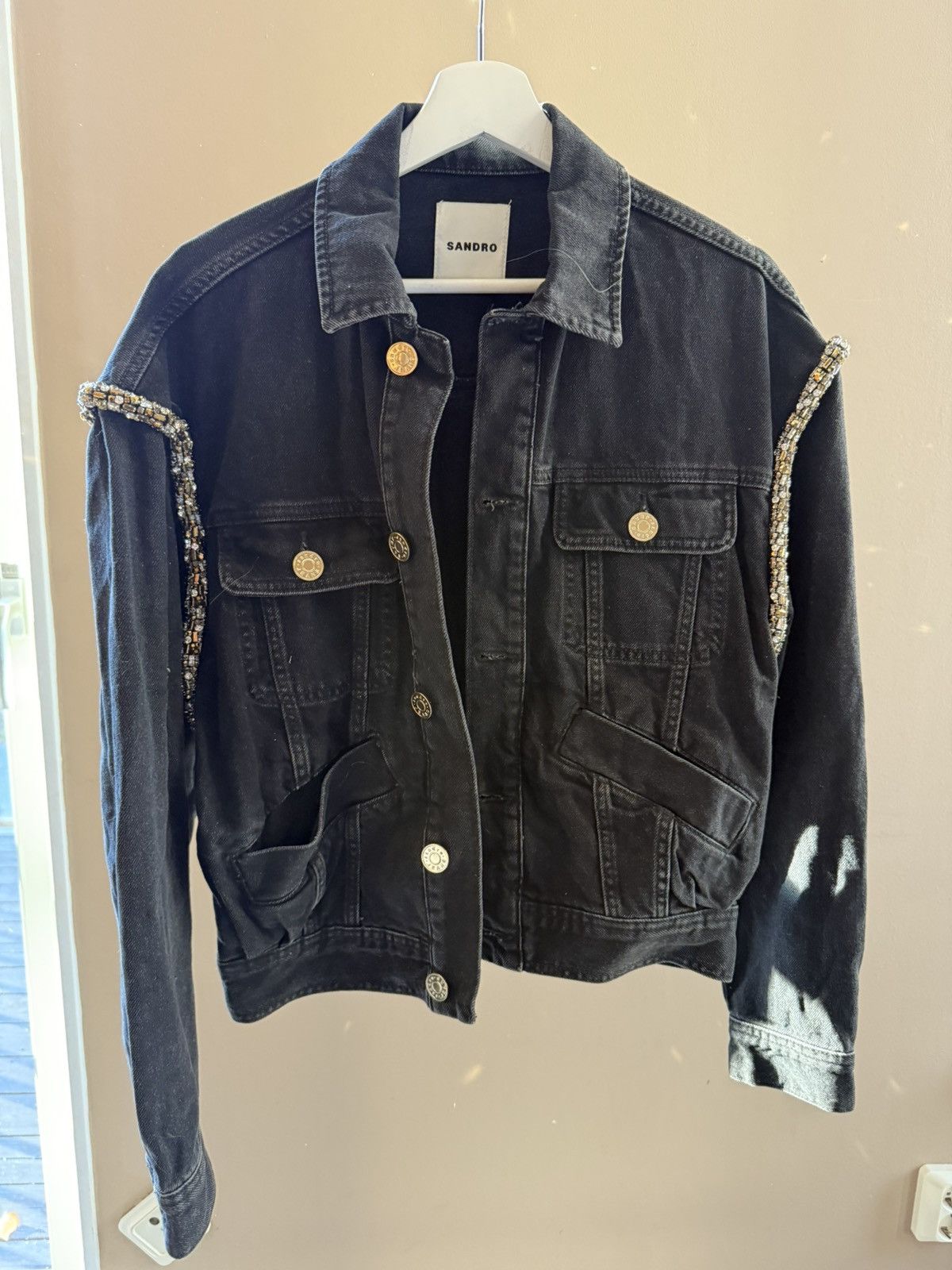 Sandro Sandro Jean jacket with pearls Size S / US 4 / IT 40 - 1 Thumbnail