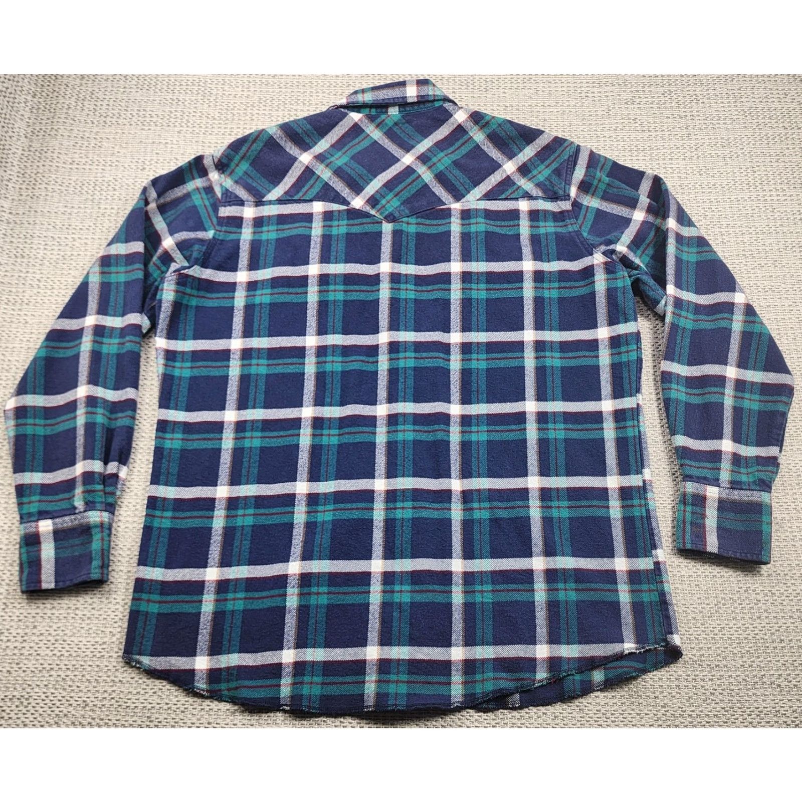 Wrangler VINTAGE Wrangler Shirt Mens XL Tall Western Plaid Flannel Pearl Snap Button-Up Long Sleeve Casual Workwear Mens Size US XL / EU 56 / 4 - 5 Thumbnail