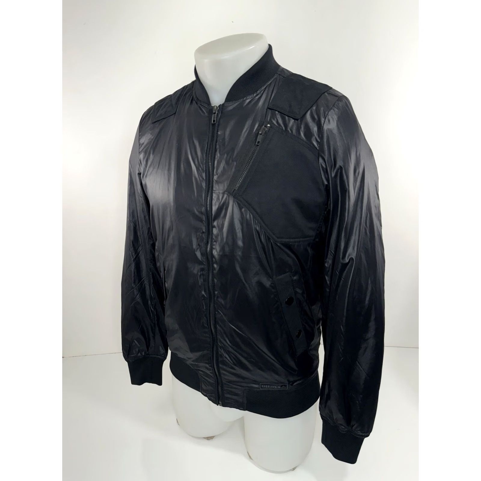 Diesel DIESEL Bomber Jacket Black S Mens Military Parachute Material Patches Flight Jacket Size US S / EU 44-46 / 1 - 2 Thumbnail