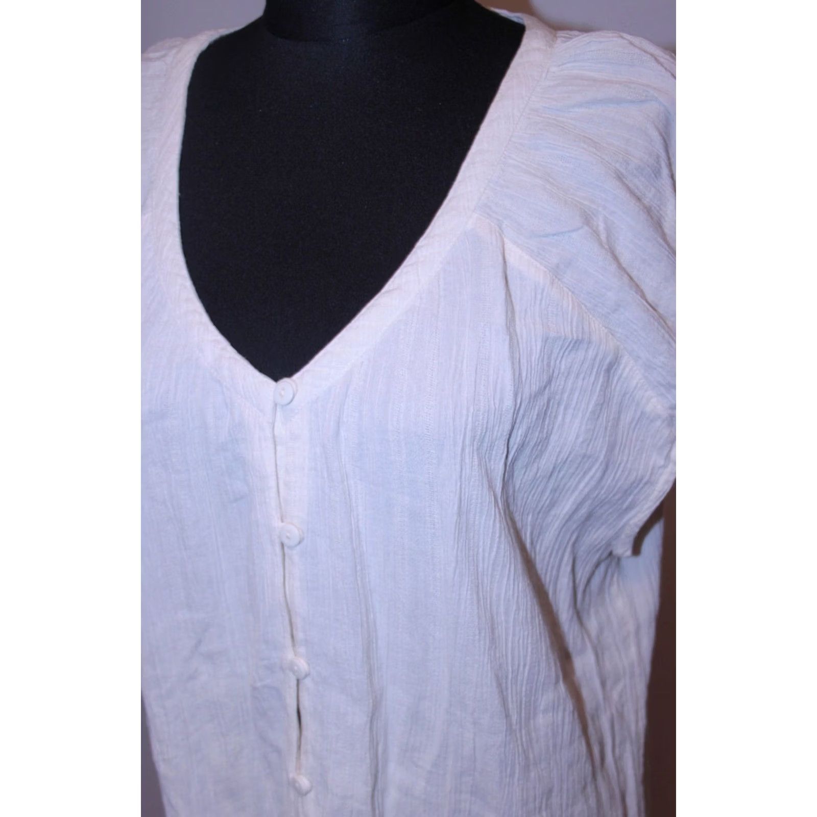 Vintage Gudrun Sjoden Womens White Cotton Midi A-Line Dress L Size L / US 10 / IT 46 - 2 Thumbnail