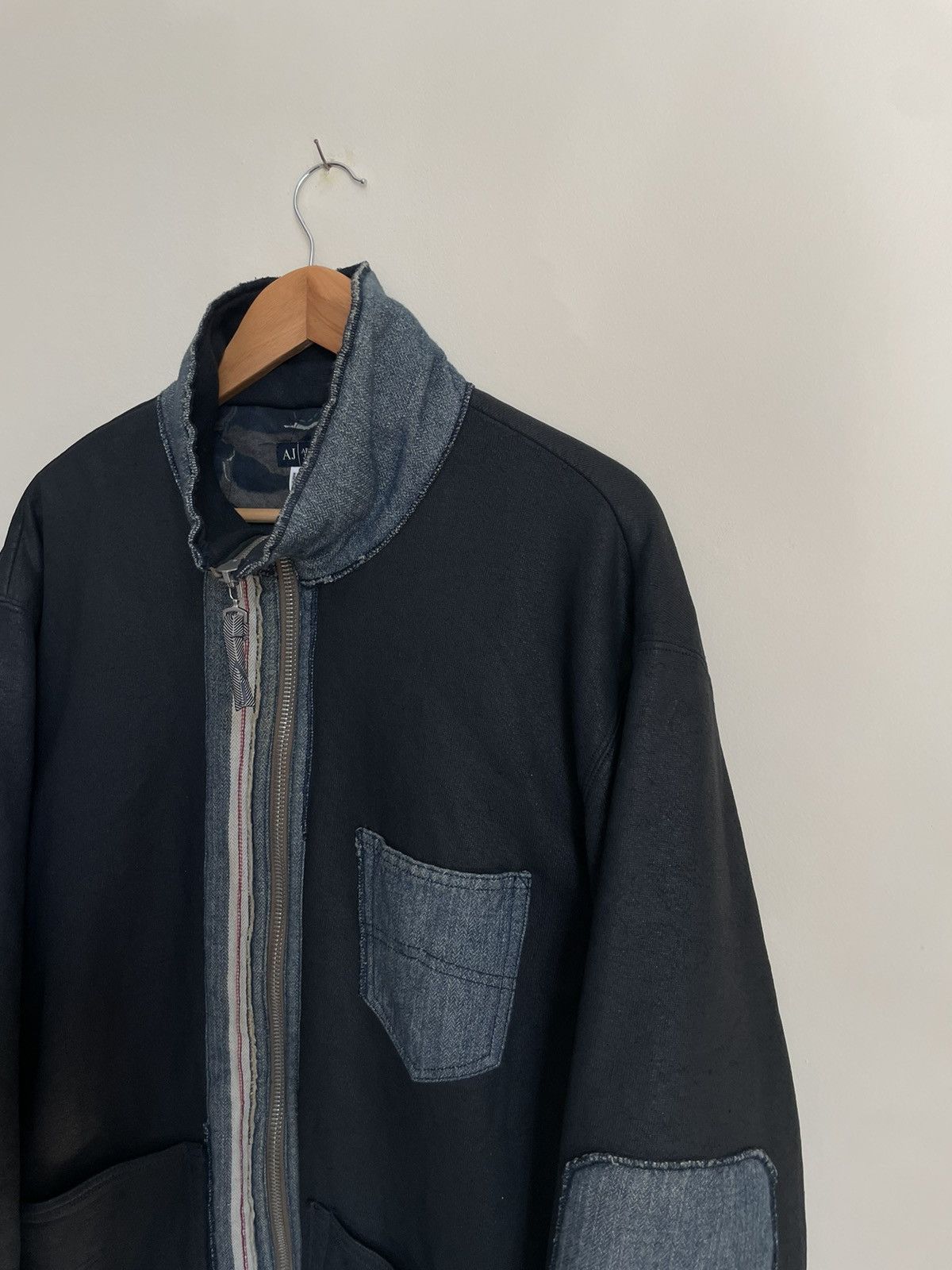 Archive Vintage 90s Armani Jeans Patchwork Hemp Jacket