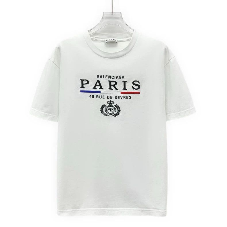 Balenciaga Balenciaga White logo monogram embroidered cotton crewneck Size US XS / EU 42 / 0 - 1 Thumbnail
