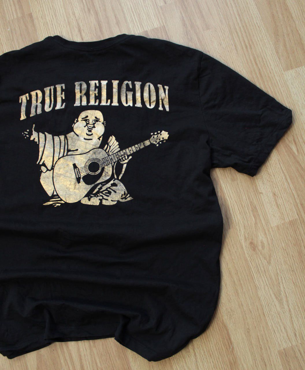 True Religion 🔥 True Religion Vintage Tee Big Logo Faded Black T Shirt Y2K Size US L / EU 52-54 / 3 - 2 Thumbnail