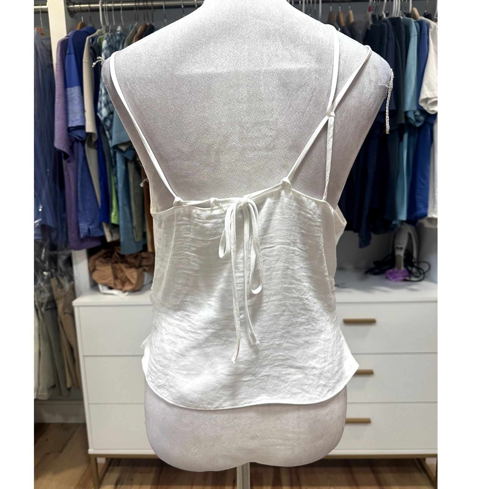 Topshop Topshop Women's White Cami Tank Strappy Top 10 NWT Size L / US 10 / IT 46 - 4 Thumbnail