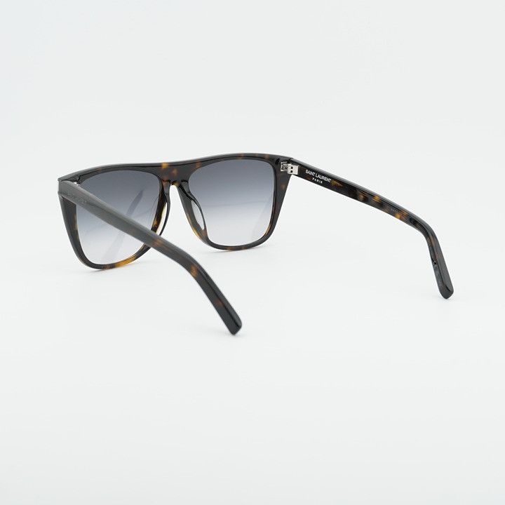 Saint Laurent Paris Saint Laurent SL1F 003 Sunglasses Dark Havana Square Frame Size ONE SIZE - 9 Thumbnail