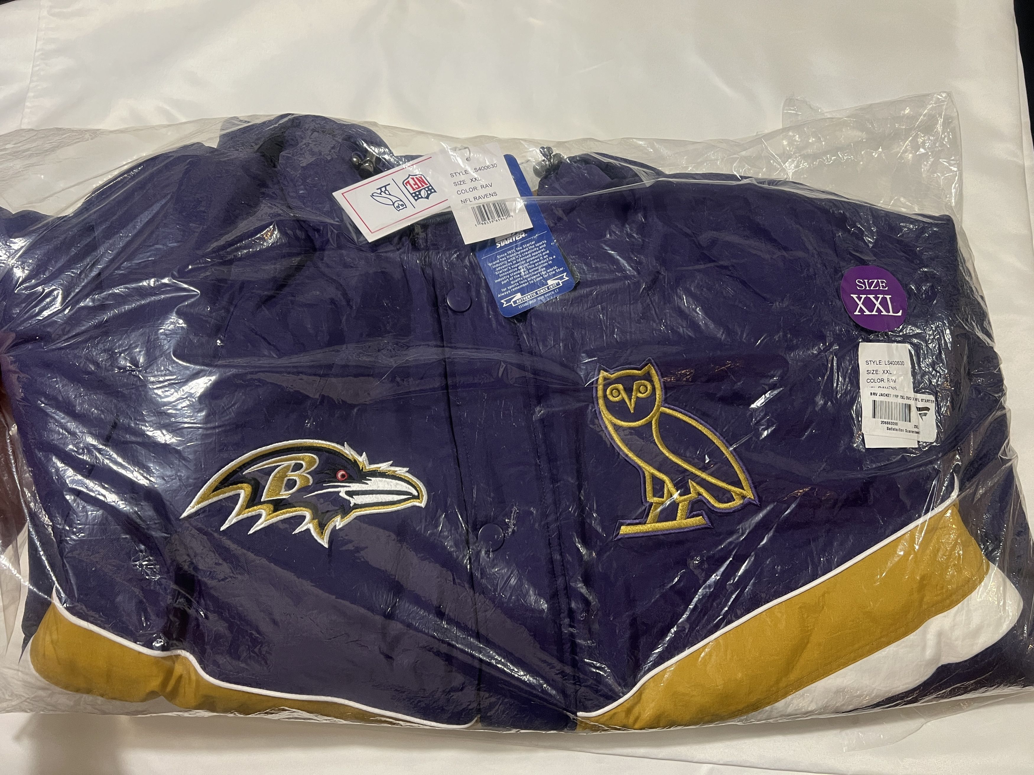 Drake OVO x NFL BALTIMORE RAVENS STARTER® SIDELINE PUFFER JACKET Size US XXL / EU 58 / 5 - 4 Thumbnail