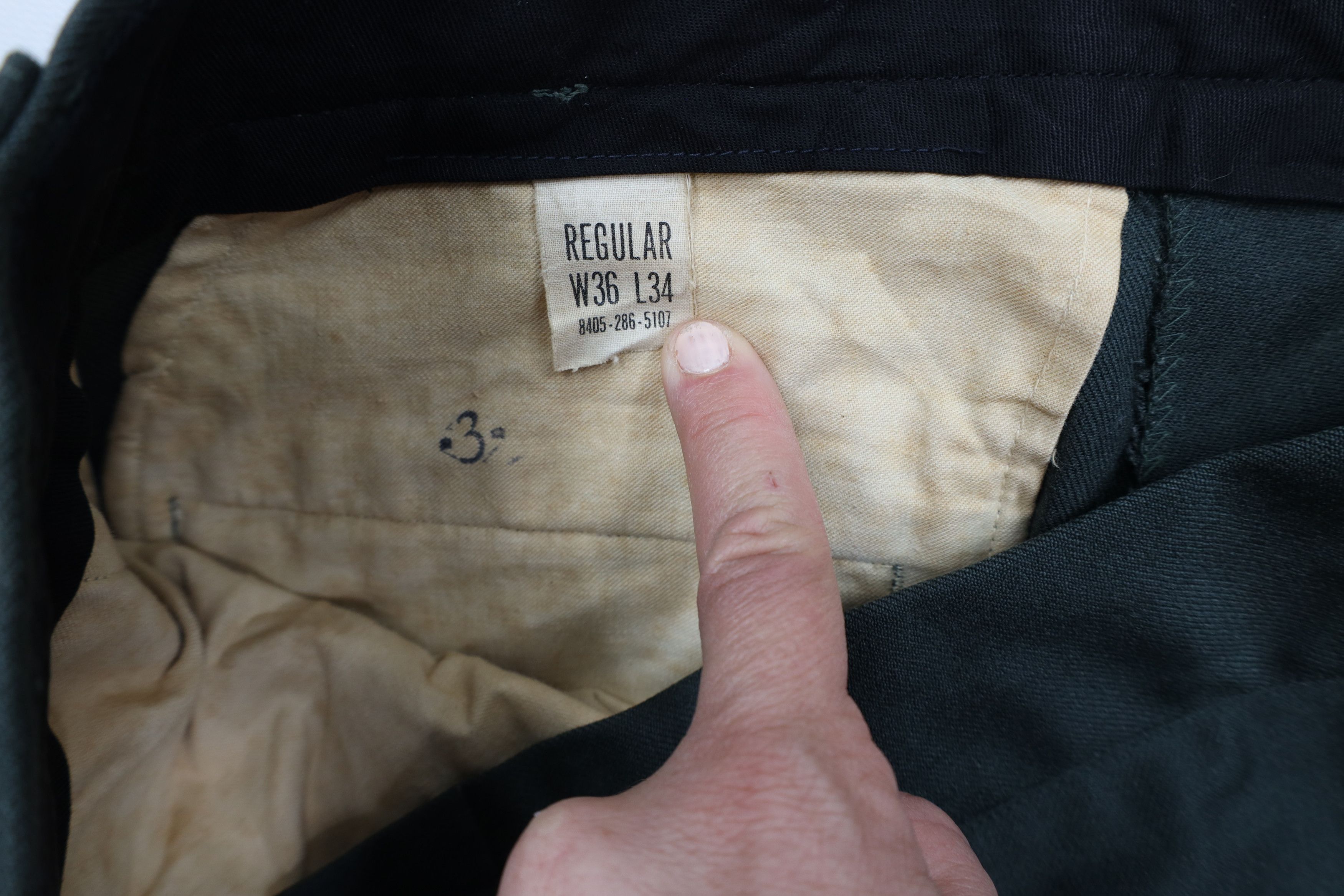 Vintage Vintage 60s Vietnam War Green Wool Wide Leg Trousers Pants Size US 36 / EU 52 - 6 Thumbnail