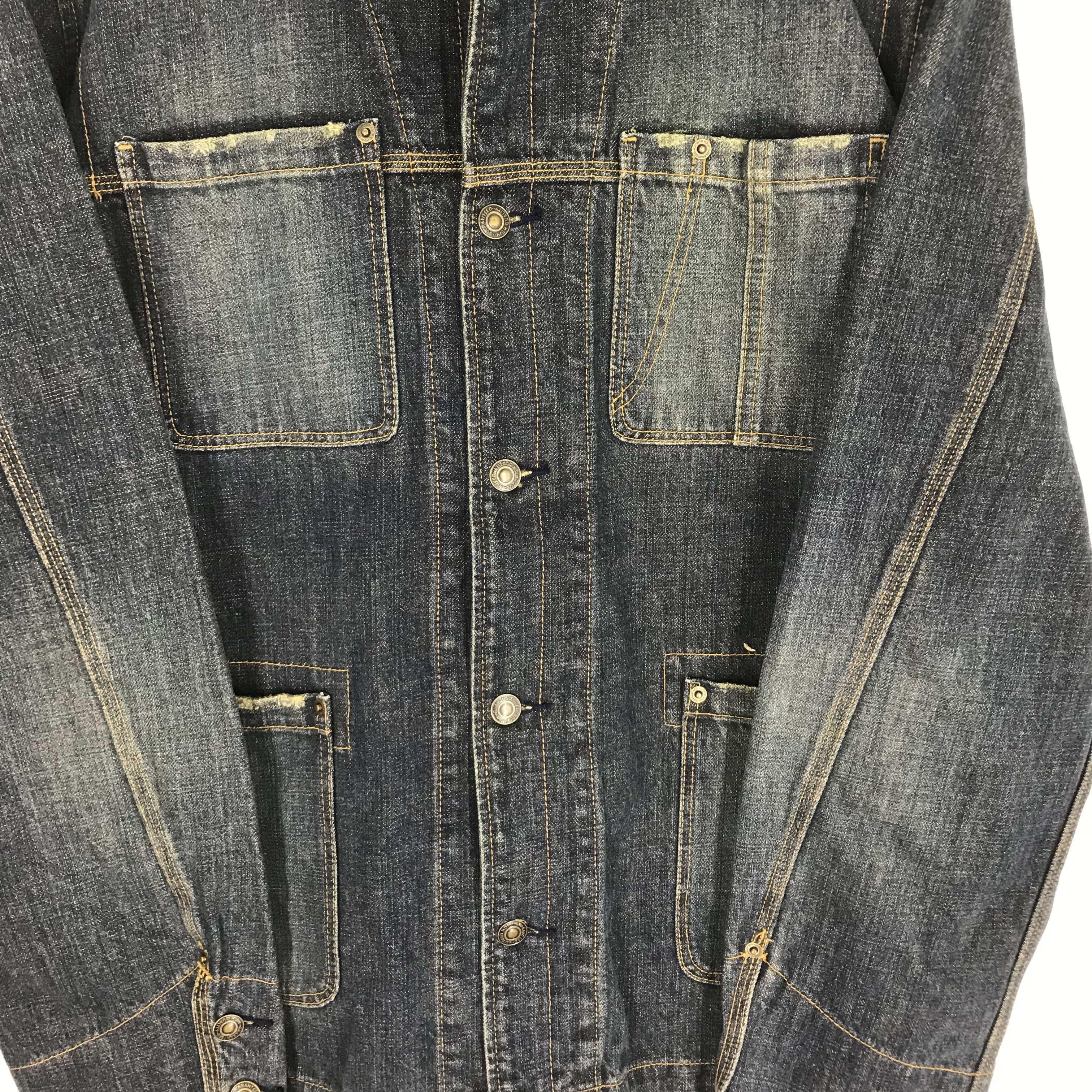 Japanese Brand Vintage Villand Denim Chore Workers Jacket Stone Wash Blue Size US M / EU 48-50 / 2 - 6 Thumbnail