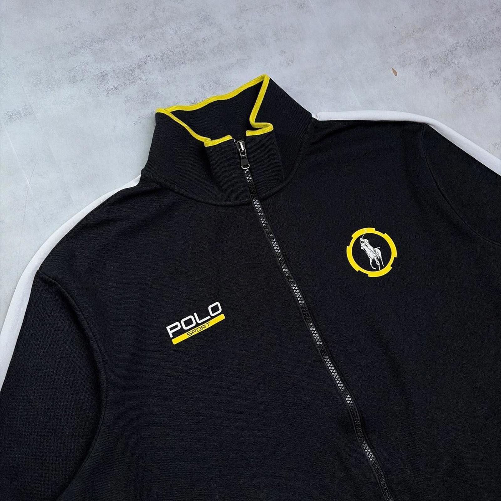 Polo Ralph Lauren Y2K Black Polo Ralph Lauren Polo Sport Striped Track Jacket Size US L / EU 52-54 / 3 - 5 Thumbnail